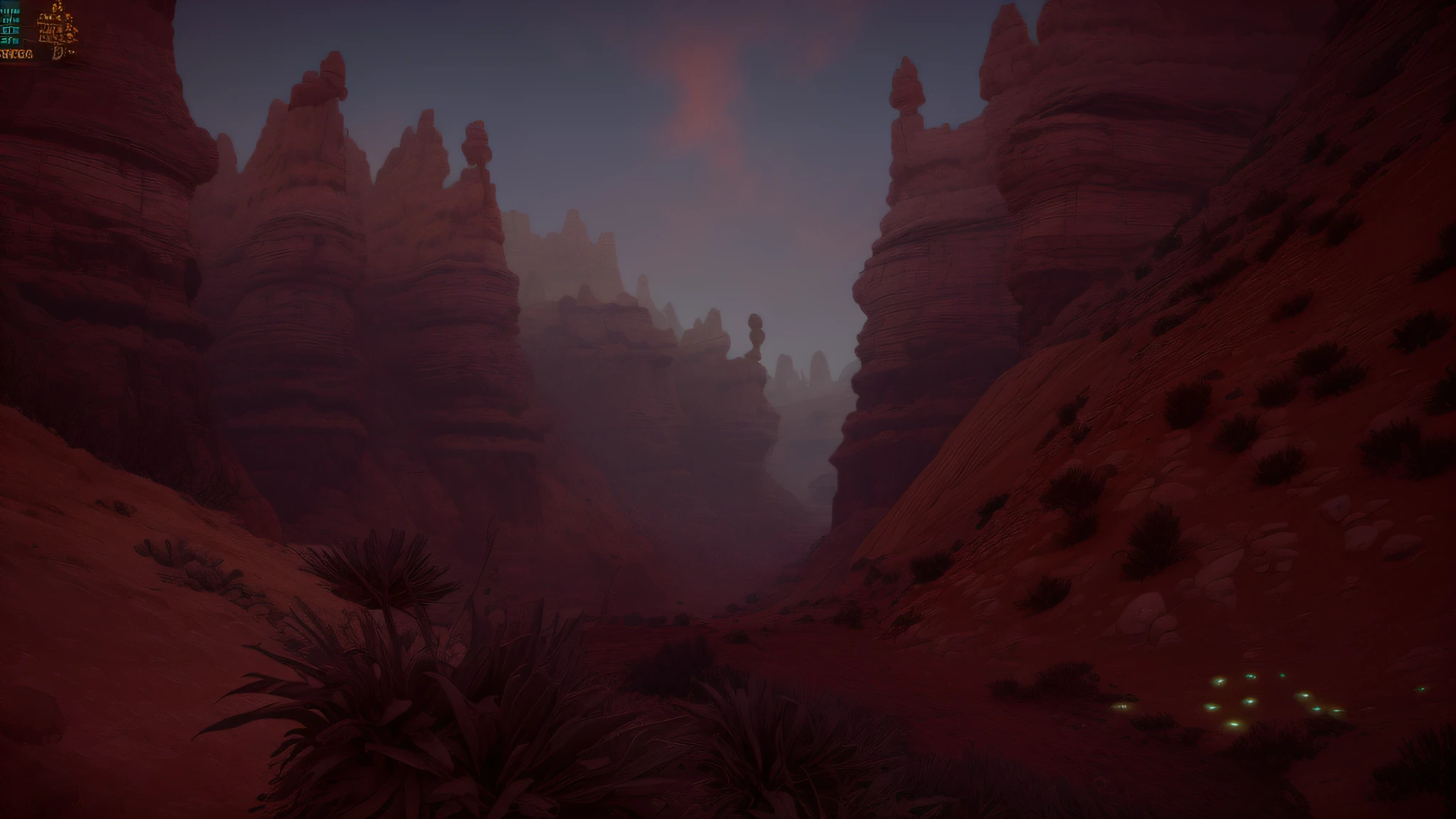 there is a picture of a desert with a lot of rocks, an alien landscape view, an alien landscape, alien landscape, beautiful alien landscape, stunning alien landscape, amazing alien landscape, the planet is warm with canyons, surreal alien kingdom, landscape of an alien world, obsidian towers in the distance, alien environment, alien mountains, deep mandelbulb landscape