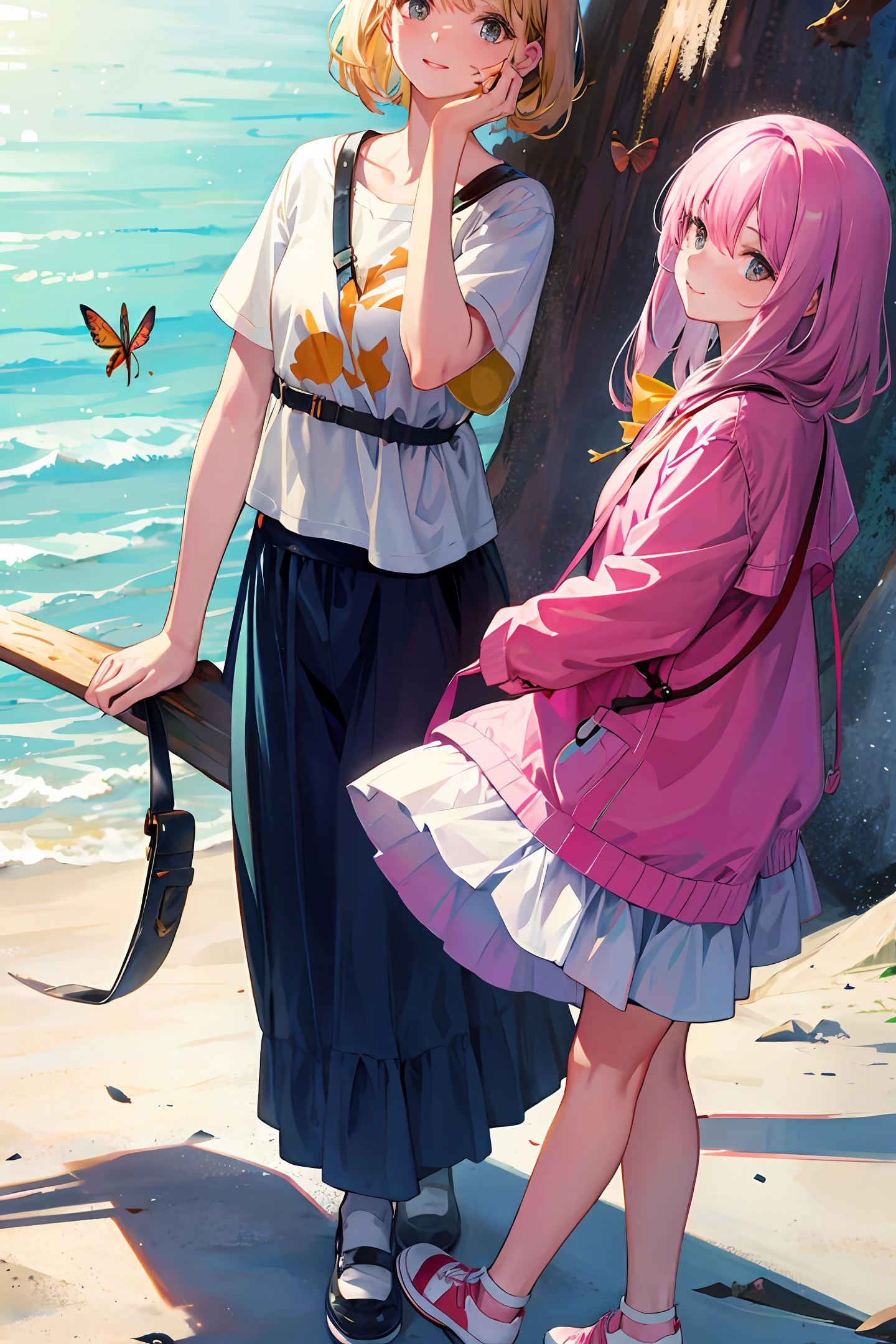 Girls step on bugs