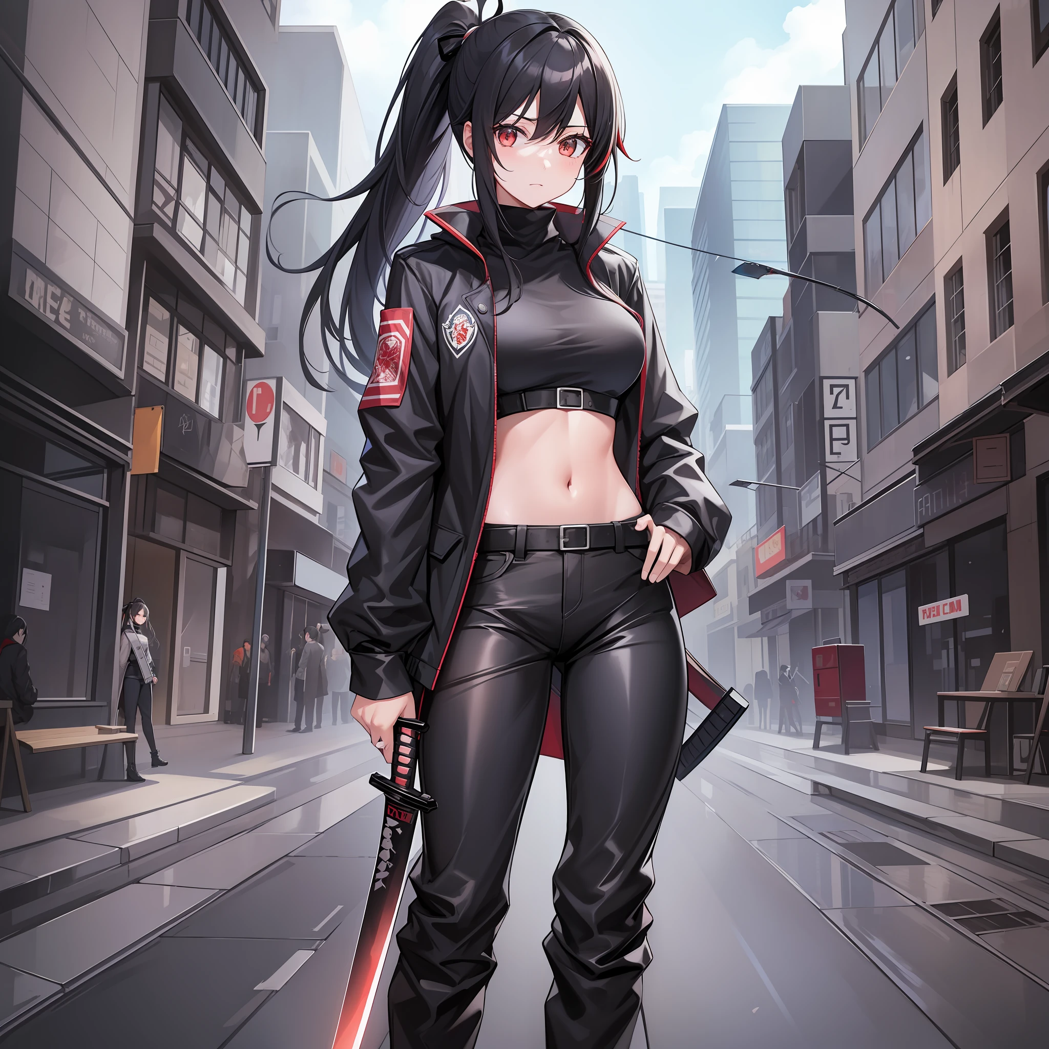 1girl 0.753
black_footwear 0.806
black_hair 0.857
black_pants 0.546
boots 0.623
coat 0.680
full_body 0.749
holding 0.933
holding_sword 0.965
holding_weapon 0.947
jacket 0.542
katana 0.872
long_hair 0.727
looking_at_viewer 0.528
pants 0.728
ponytail 0.671
solo 0.773
standing 0.770
sword 0.997
turtleneck 0.706
weapon 0.995