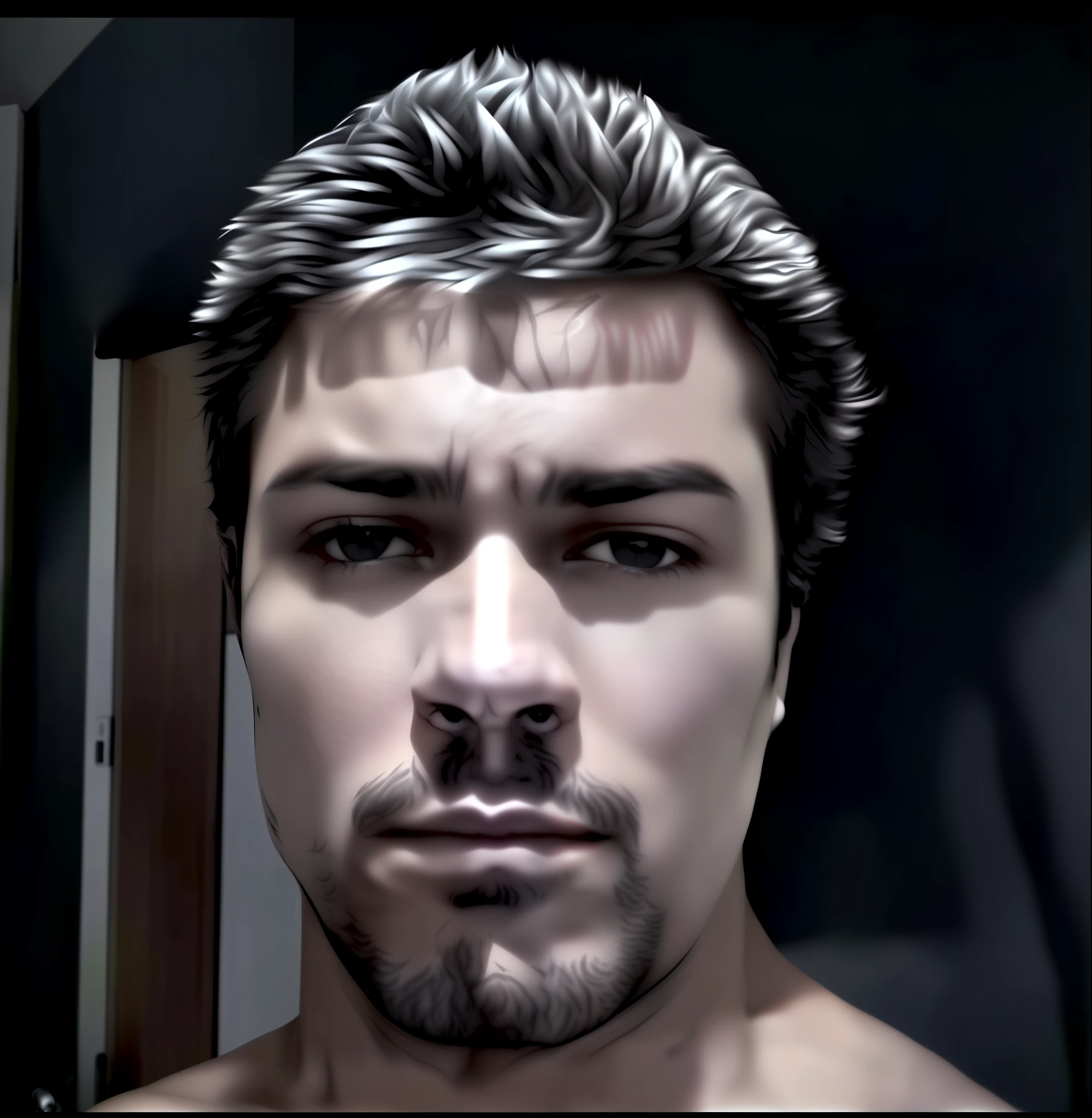 There is a man with a beard and shirtless shirt, inspired by Antônio Parreiras, David Rios Ferreira, short goatee, Ricardo Milos, photo of a white man of 50 years, Ronaldo Nazario Phenomenon, man of 4 0 years, full body photograph superhero uniform with a z on the chest