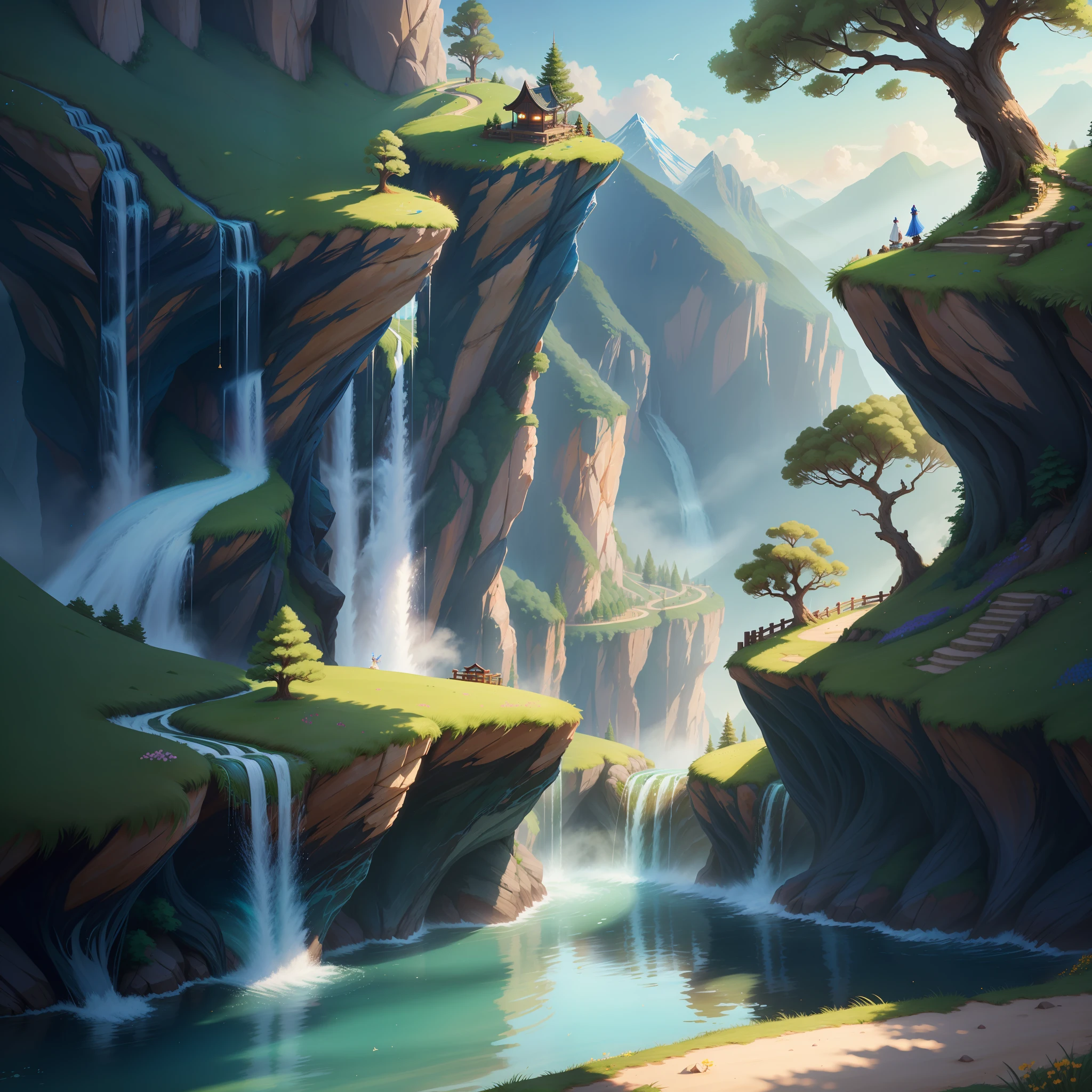 The vista, the mountains and rivers are magnificent, the fairy air is full of fairy, and the snake of the world is Yemenggard. On the bank of the Zhongjing River, the blue water is gurgling, and the banks are verdant. The close-up rocky beach, towering ancient trees, the picture is delicate and moving, like a fairyland.