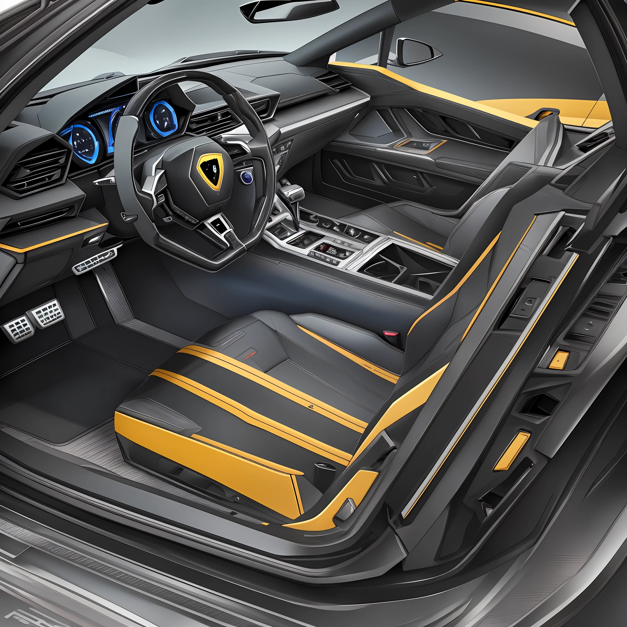 A Lamborghini, inner view, realistic --auto --s2