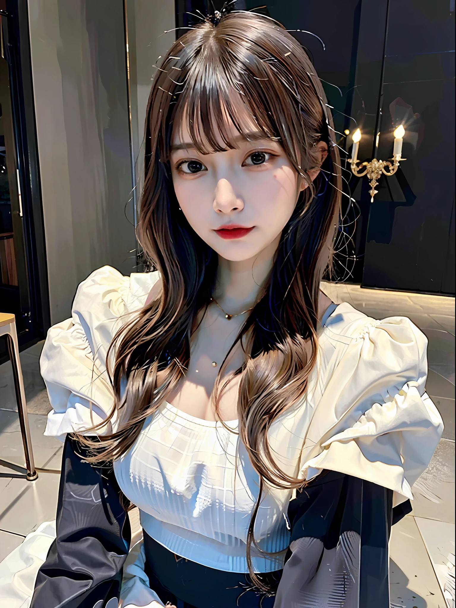 (8k, best quality, masterpiece, ultra high res, highly detail face:1.3), portrait, (20 years old girl:1.3), beautiful, kawaii, dark hair,bob, clothes, from front, (crying),Inside the room,