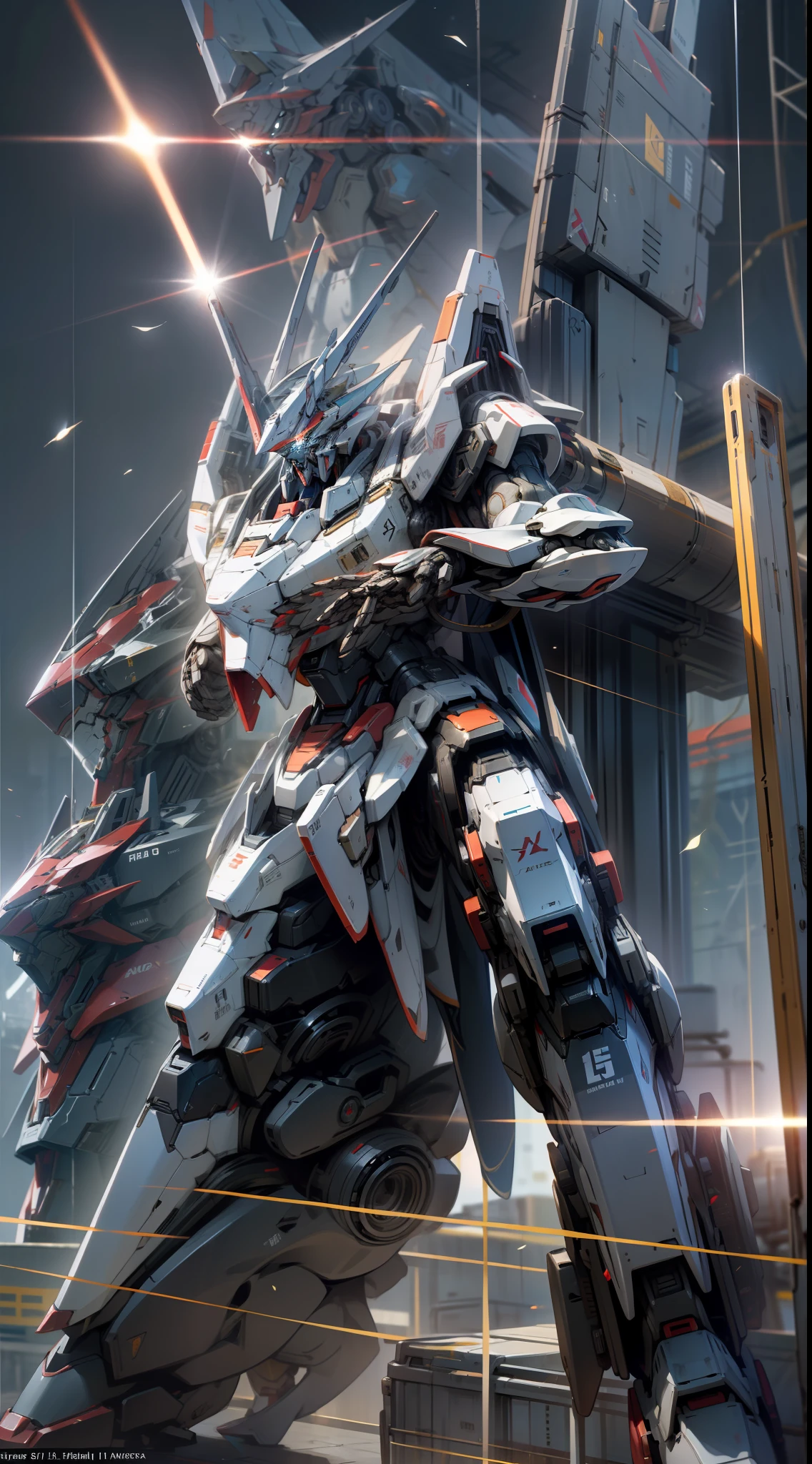 Surrealism, Ray Tracing, Photorealistic, UHD, High Detail, 32k, Best Quality, Textured Skin, Gundam Mecha, Flight, Funnel, Mecha Ship, Masterpiece, Best Quality, Mecha, Unmanned, (Full Body), (Black Mecha: 1.8), (Axisymmetric: 1.4), (HDR), (Movie Light: 1.1), White Eyes, Cool, Science Fiction, Fire, Universe, oversized shield, mecha man overlooking the background of the earth, with laser cannon beams, wars, conflicts, weapons in hand (has a huge weapon: 1.5),