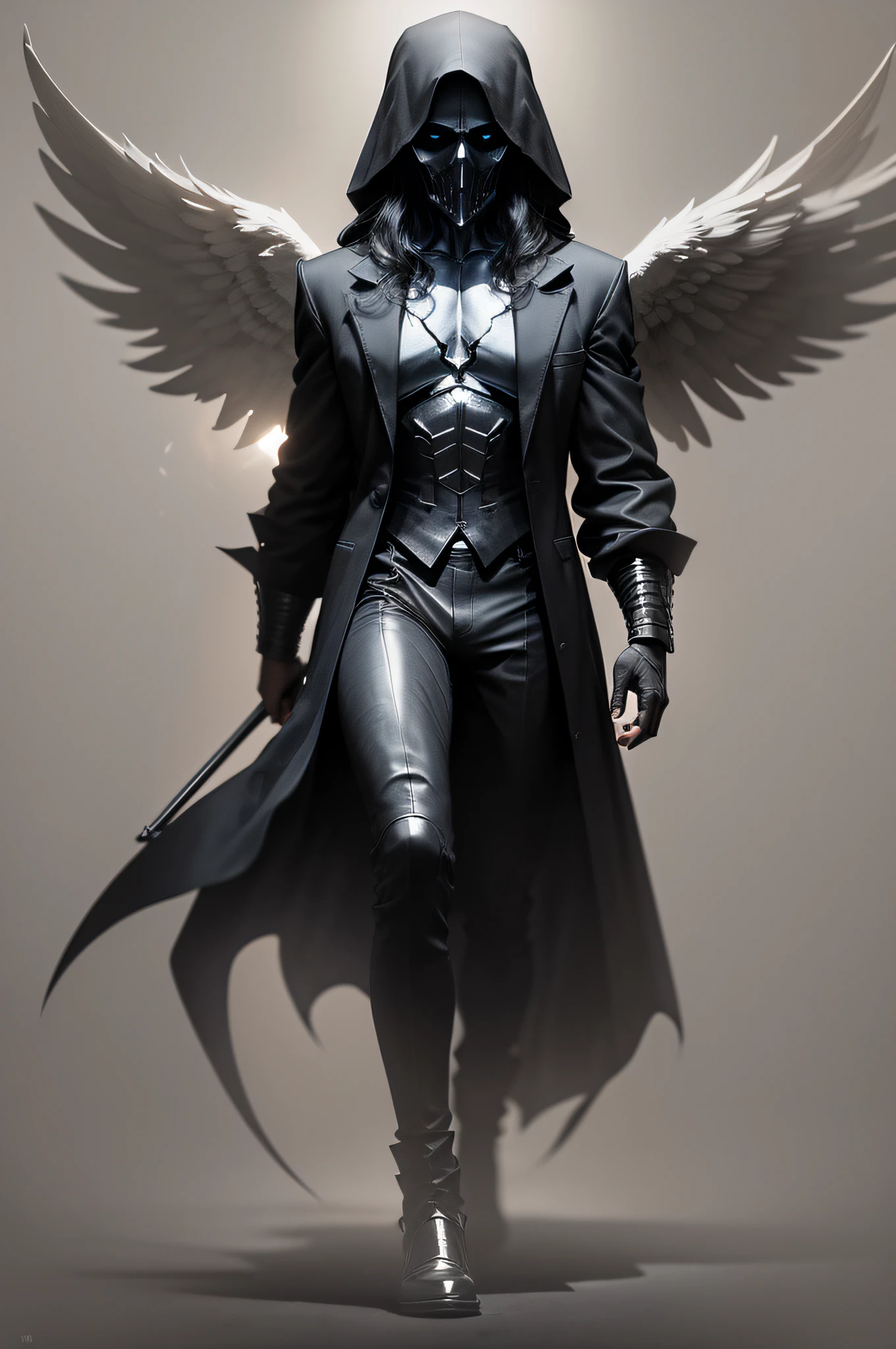 man, angel of death, black clothes, low lighting, mysterious --auto --s2