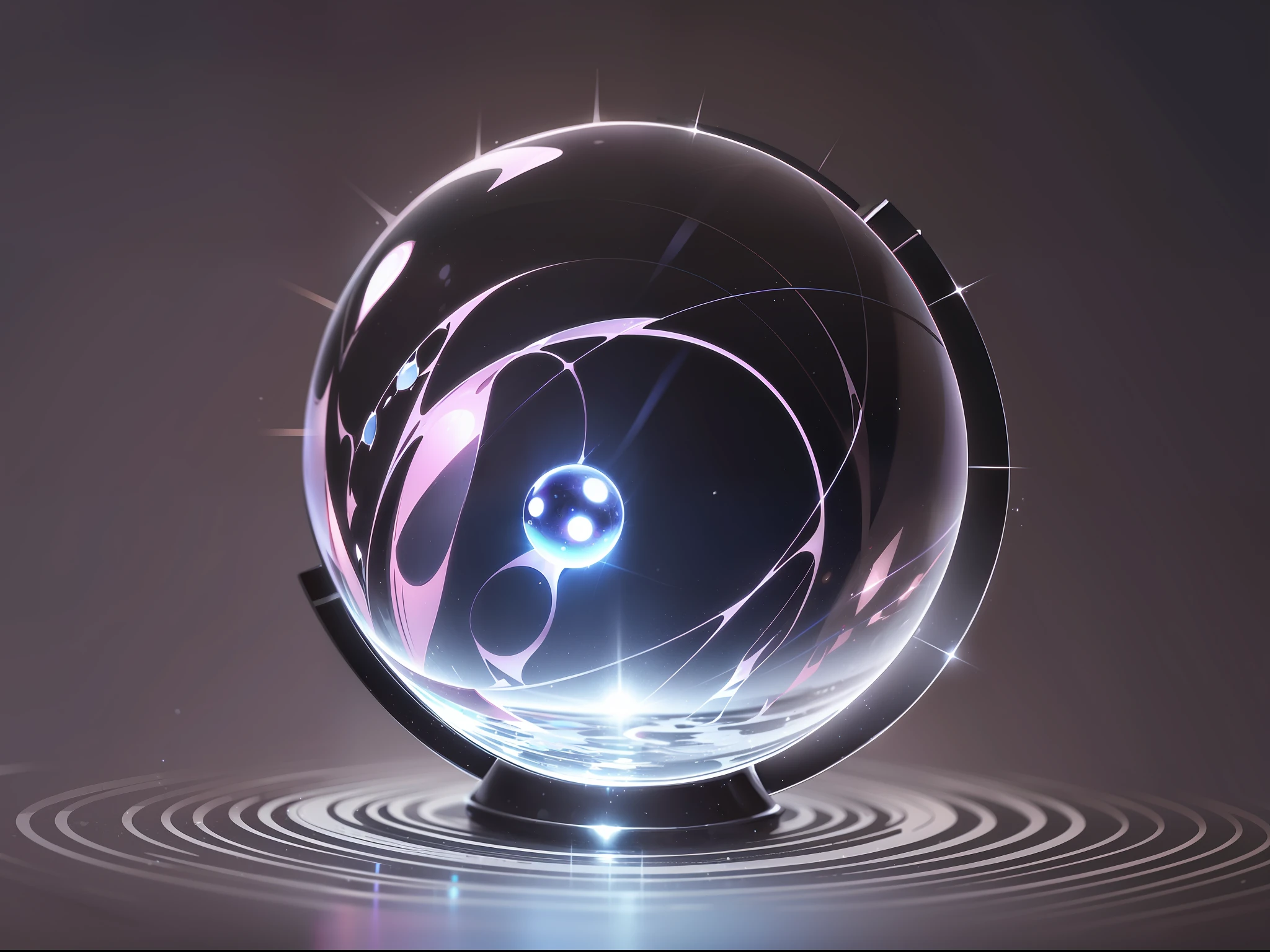 (high precision, precise detail), anime, high resolution, a glowing ball, crystal ball, cracked,