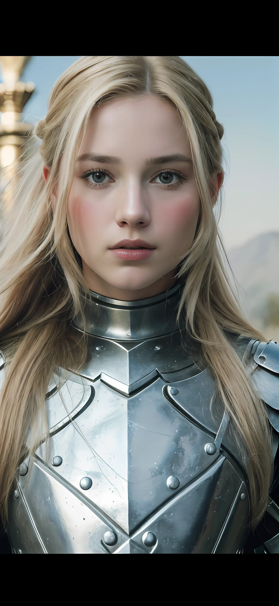 (8K, best quality: 1.2), (masterpiece: 1.37), (photo, photorealistic: 1.37), (ultra-high resolution), full body, walking pose, front footage, slow motion, female paladin wearing full body, (light silver armor: 1.2),(richly decorated armor), (incredibly detailed, bloom: 1.5), (high quality, Alessandro Casagrande, Greg Rutkowski, Sally Mann, concept art, 4k), 1.2), (high sharpness), (detailed students: 1.1), detailed face and eyes, Masterpiece, best quality, (highly detailed photo: 1.1), (long blonde hair, ponytail, ecstatic: 1.1), (young: 1.1), sword, gladiator, war, mountain, queen, medieval, sword, miss universe, most beautiful woman in the world, perfect, attractive, princess, angelic