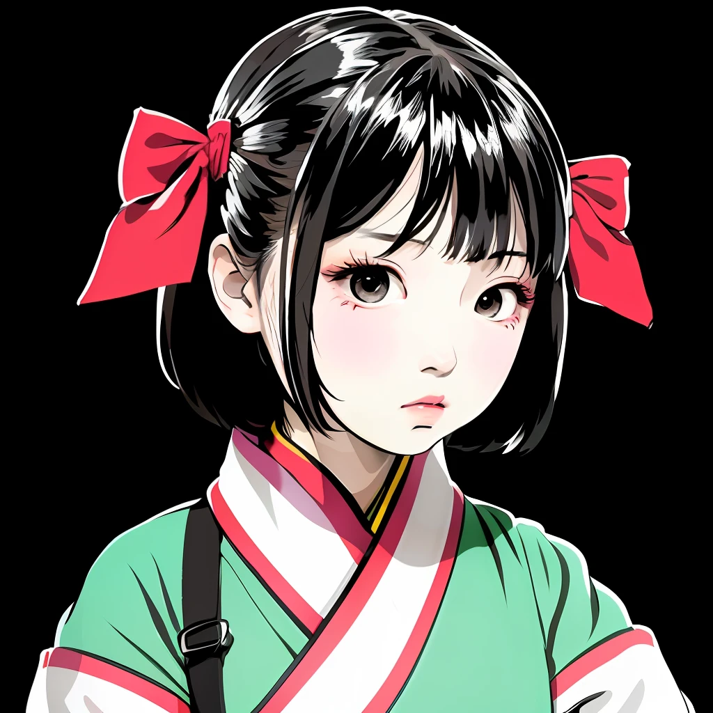 A bust of a in Chinese costume with solid colors, bold lines and solid colors on the background, Japanese manga style