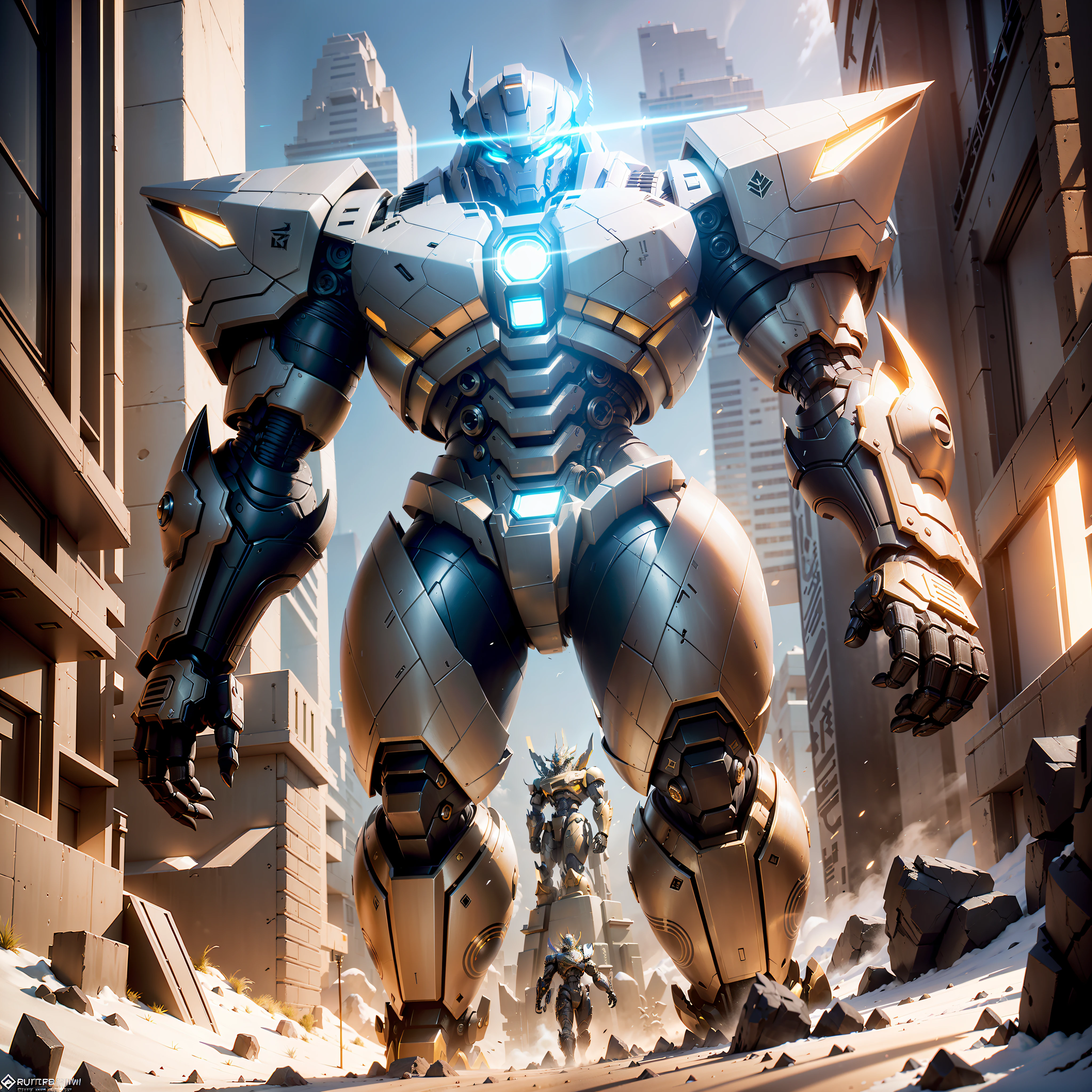 (Best Quality)), (Masterpiece)), (Details: 1.4), 3D, Full Body Image, ((Image of the Sphinx Giant Robot)), (Dark metallic appearance)), Male body, (((Giant Robo style)), Strong and sturdy behemoth, HDR (High Dynamic Range), Ray Tracing, NVIDIA RTX, Super Resolution, Unreal 5, Subsurface Scattering, PBR texturing, post-processing, anisotropic filtering, depth of field, maximum clarity and sharpness, multi-layer textures, albedo and specular maps, surface shading, accurate simulation of light material interactions, (full body)), sharp focus, two-tone lighting, wide aperture, low ISO, white balance, Third Rule, 8K RAW, Circuit Board AI, 4k, (Research Facility Background))