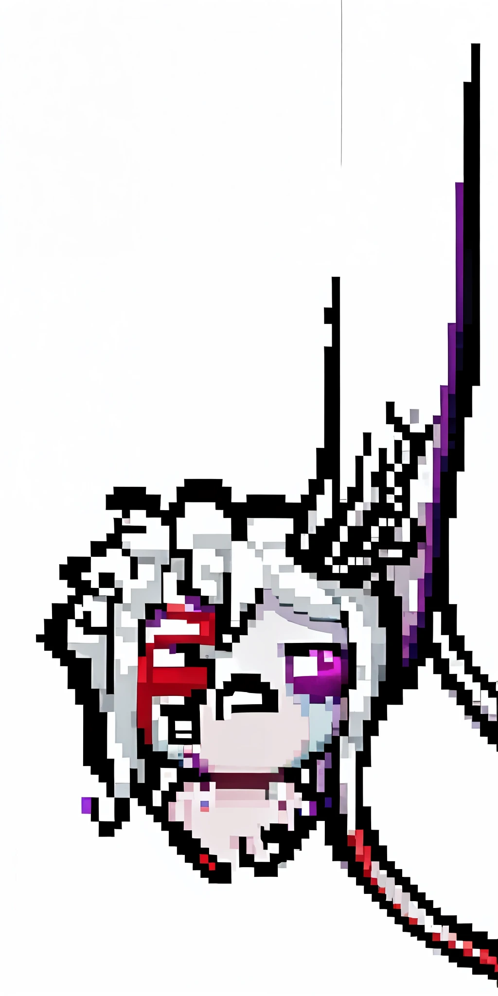 1girl, white hair, multicolored hair, purple eyes, mask on head, sidelighting, light particles, wallpaper,