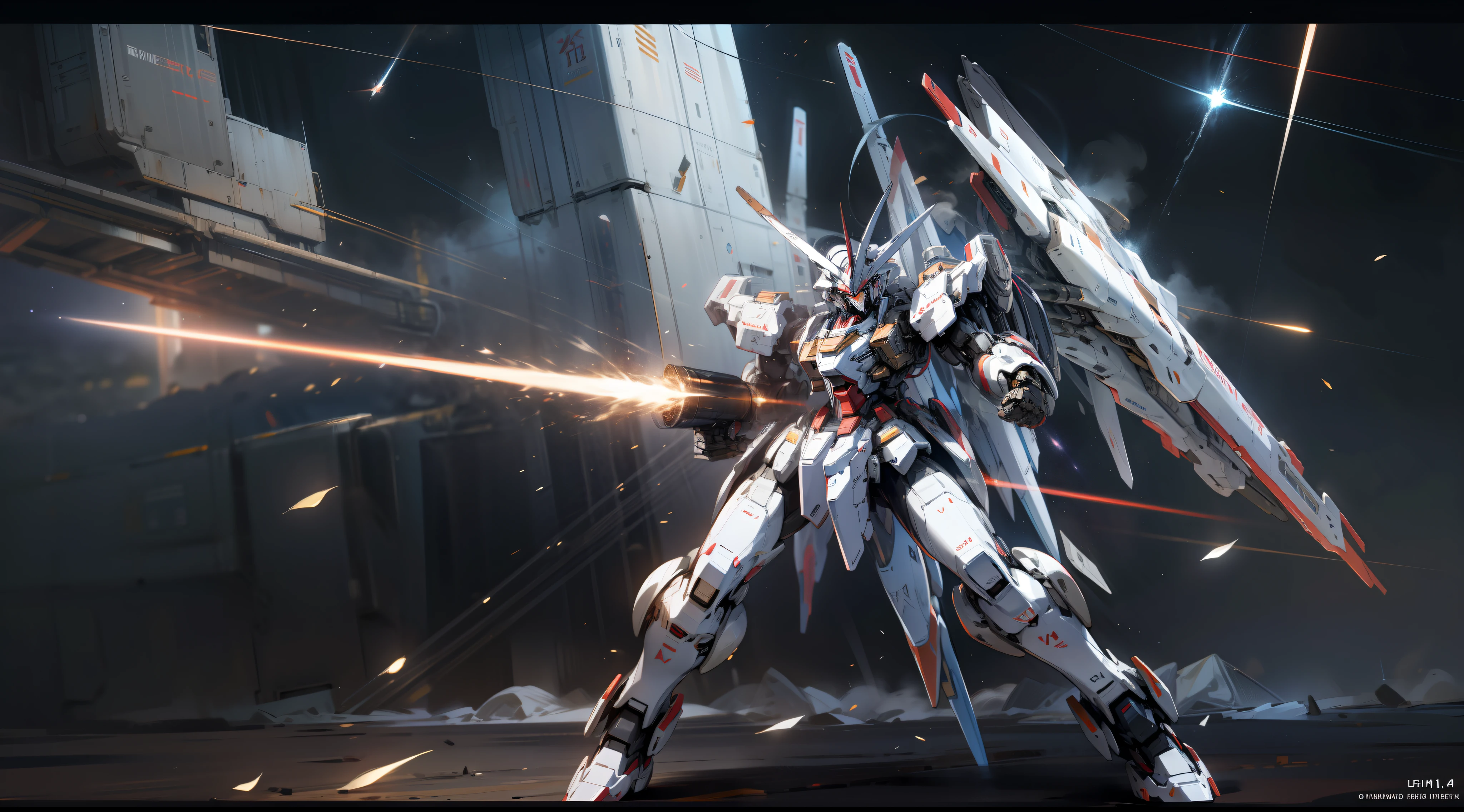 Surrealism, Ray Tracing, Photorealistic, UHD, High Detail, 32k, Best Quality, Textured Skin, Gundam Mecha, Flight, Funnel, Mecha Ship, Masterpiece, Best Quality, Mecha, Unmanned, (Full Body), (Black Mecha: 1.8), (Axisymmetric: 1.4), (HDR), (Movie Light: 1.1), White Eyes, Cool, Science Fiction, Fire, Universe, oversized shield, mecha man overlooking the background of the earth, with laser cannon beams, wars, conflicts, weapons in hand (has a huge weapon: 1.5),