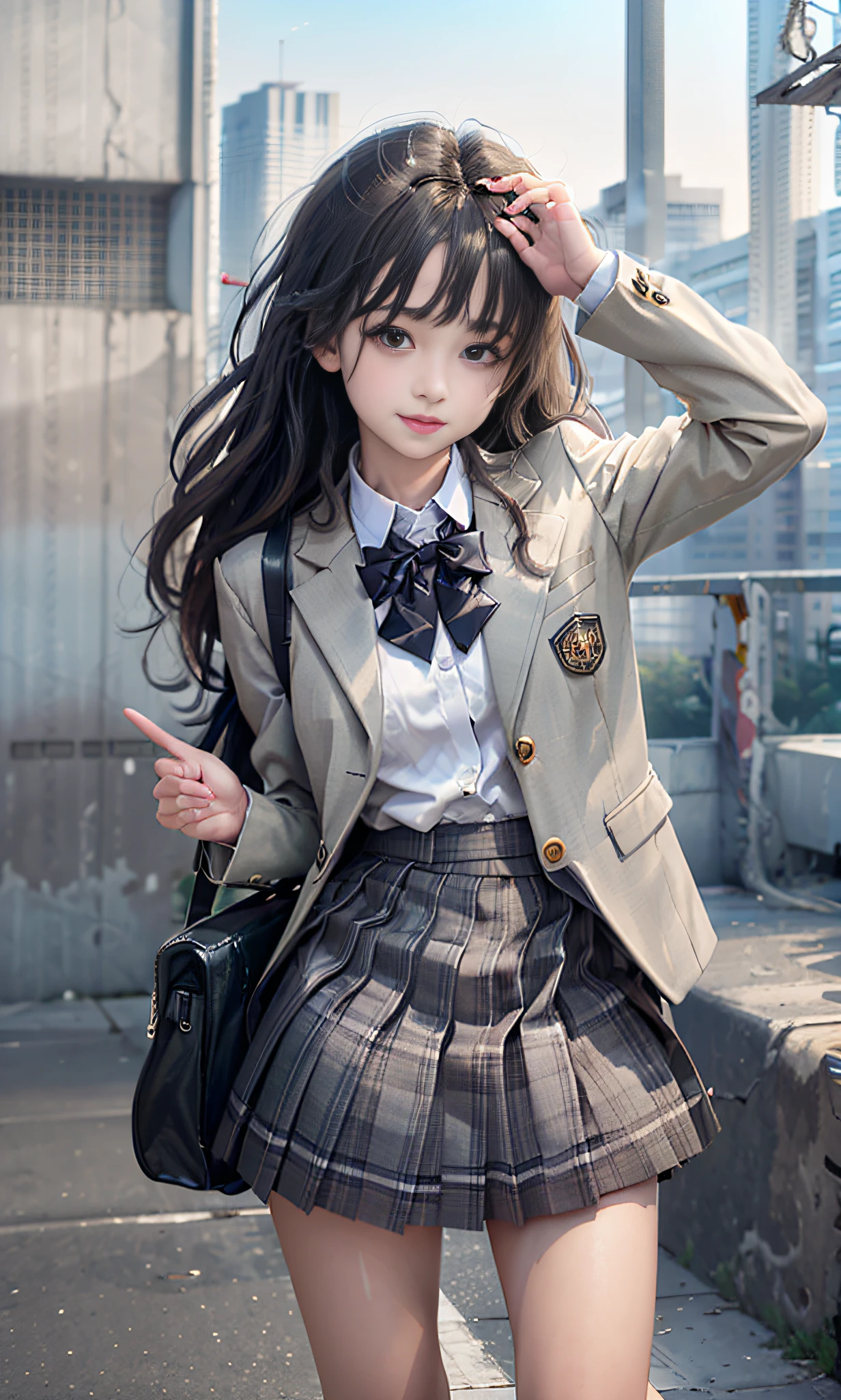 (RAW Photo, Best Quality), (Realistic, Photo Realistic: 1.2), Portrait Photo, Full Body Photo
1 girl, mall rooftop café, outdoor,
smile, (high detail skin: 1.4),
Puffy eyes, gorgeous hair, air bangs, brown-black hair, gray suit suit, large crotch, pear-shaped body, pussy_peek, soft lighting, high quality,