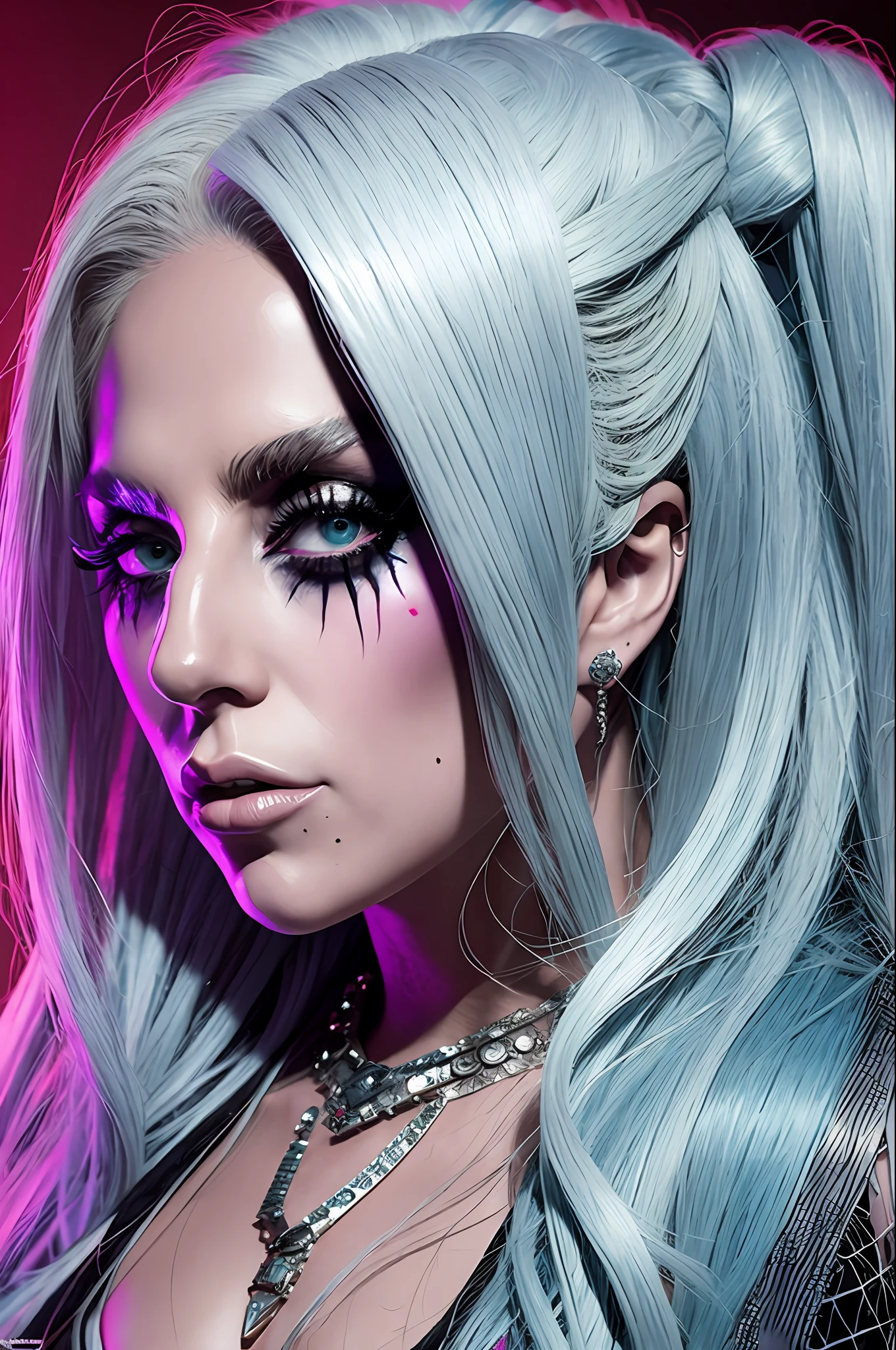 Lady Gaga as Rob Zombie, concept art --auto --s2