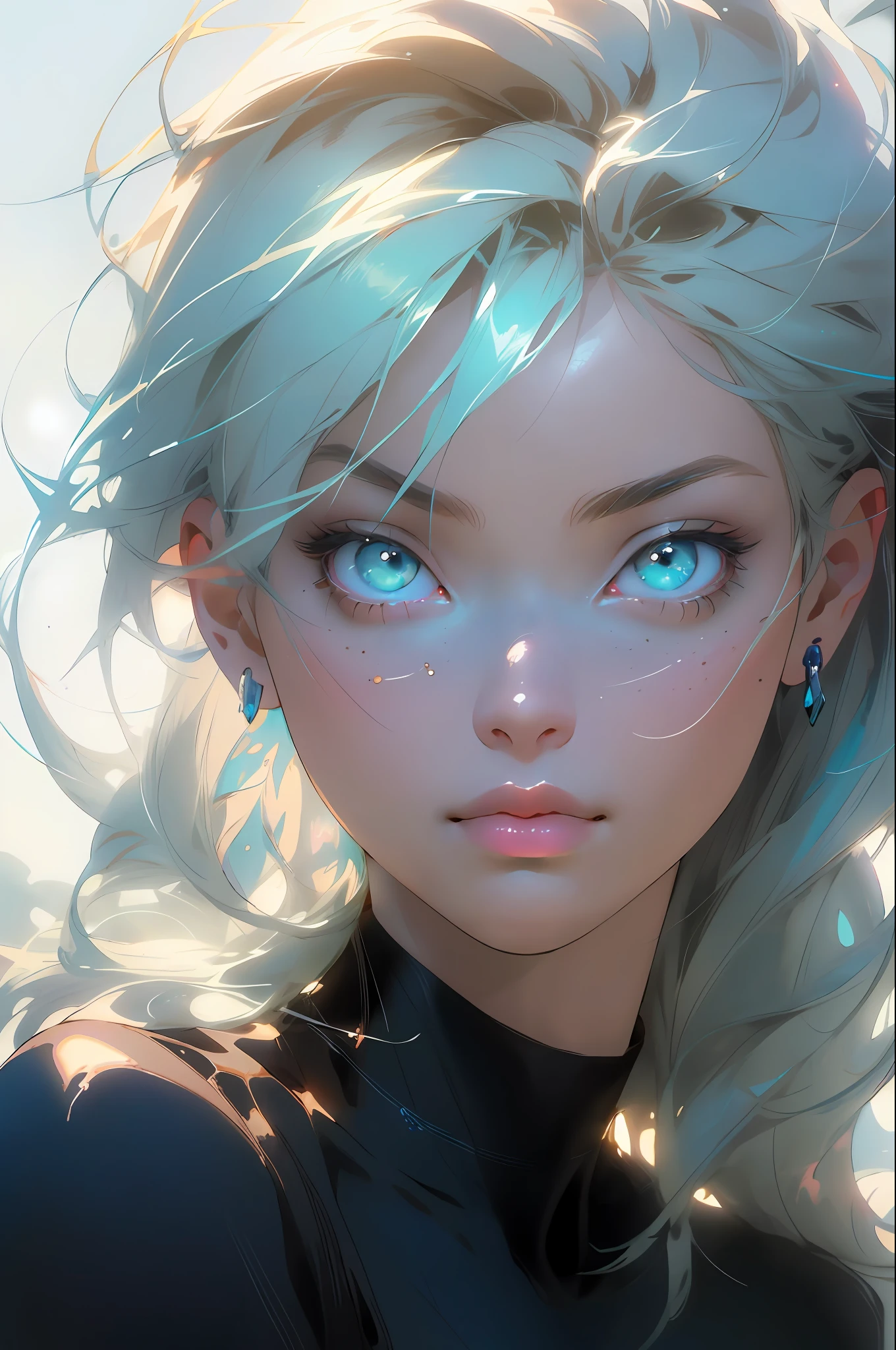melancholy, quiet, calm, bright, masterpiece, best quality, 1girl, (JinxLol:1.2), (ultra photorealistic:1.3), (masterpiece:1.4), best quality, ((realistic)), high quality, ultra detailed, ((real image)), ((realistic skin)), ((realistic face)),(illustration:1.05), (beautiful:1.05), (beautiful detailed eyes:1.05), (cinematic light:1.1), turquoise blue detaches, full body