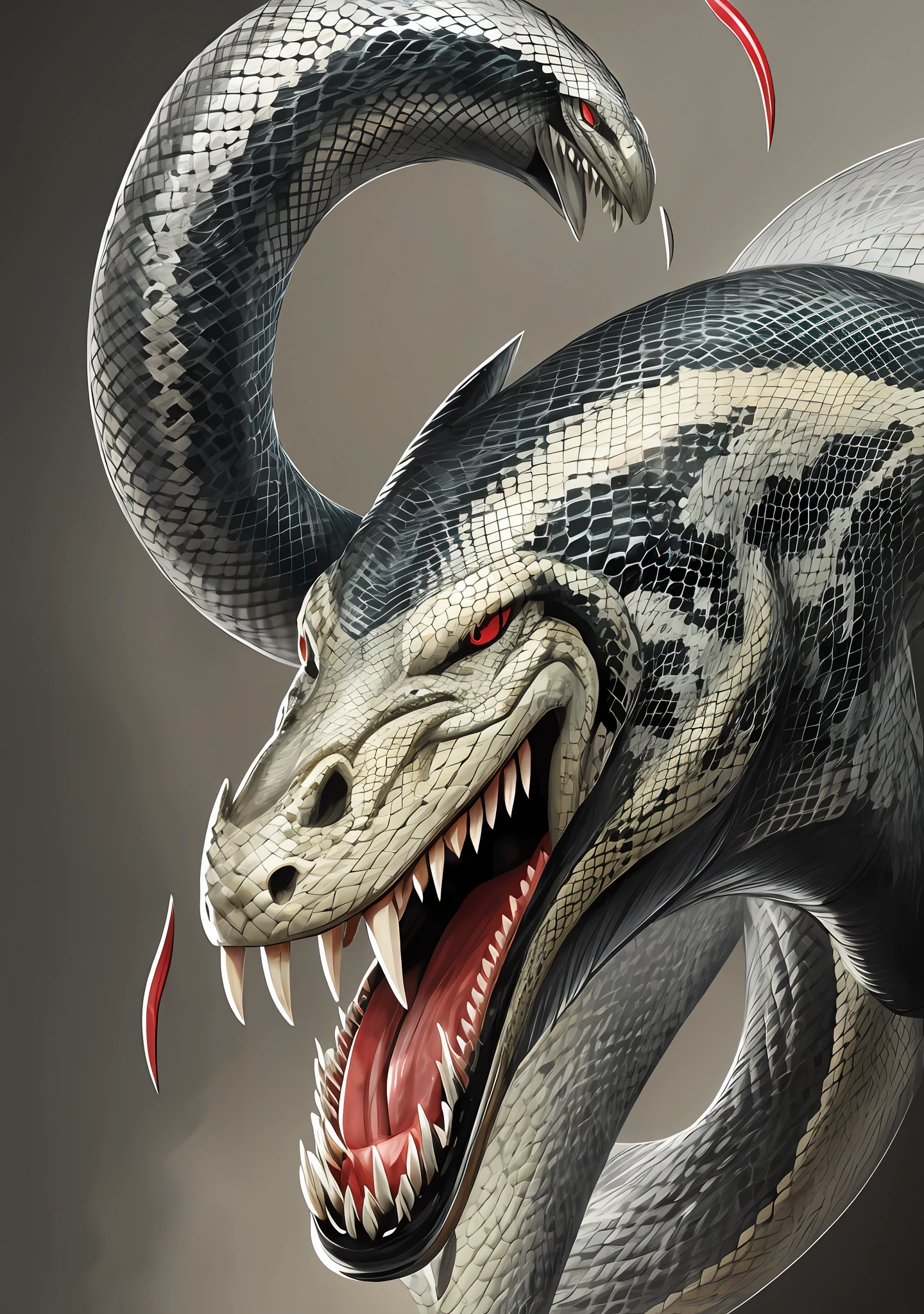 Gene Simmons, concept art, snake tongue --auto --s2