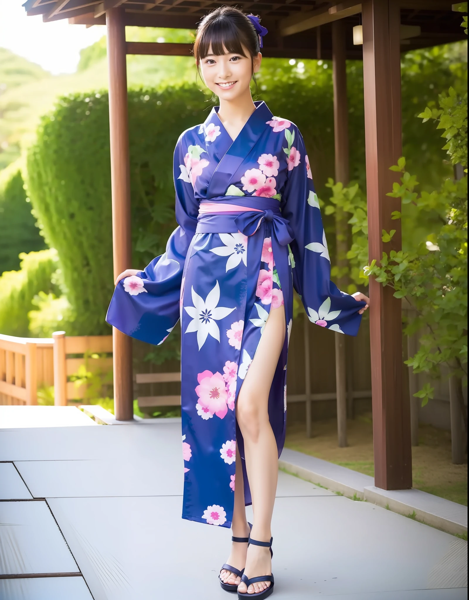 Yukata, Japan summer, beautiful girl, legs visible