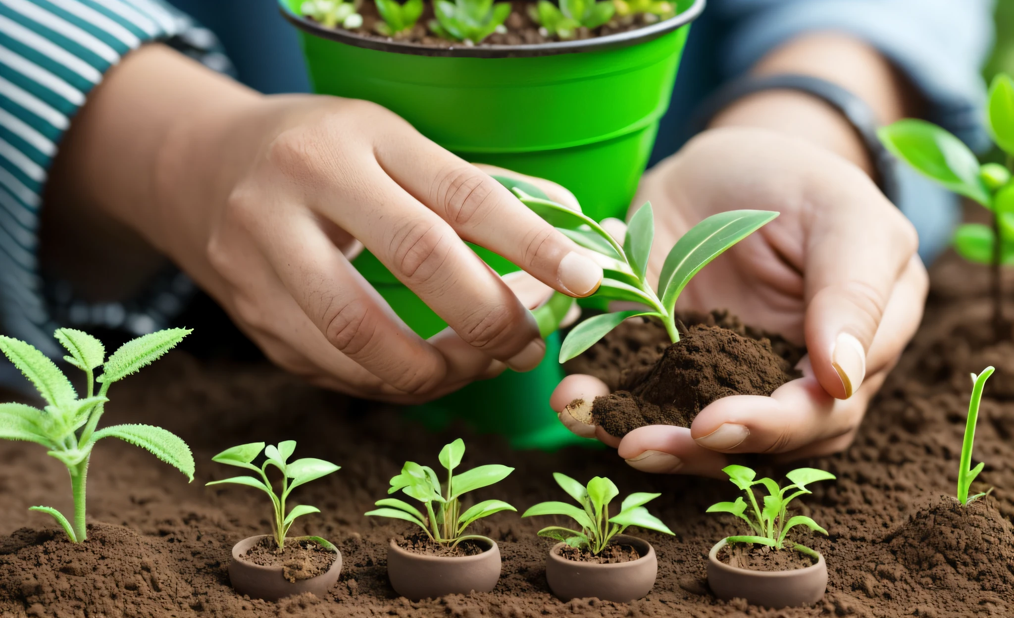 someone holding a small plant in their hands in a field, gardening, holding miniature earth in hands, small plants, against dark background, green plant, fotografia, holding a miniature earth, épaule devant pose, sustainability, growing, organic growth, holding an epée, shutterstock, stockphoto, gently caressing earth, natural background, holding the earth