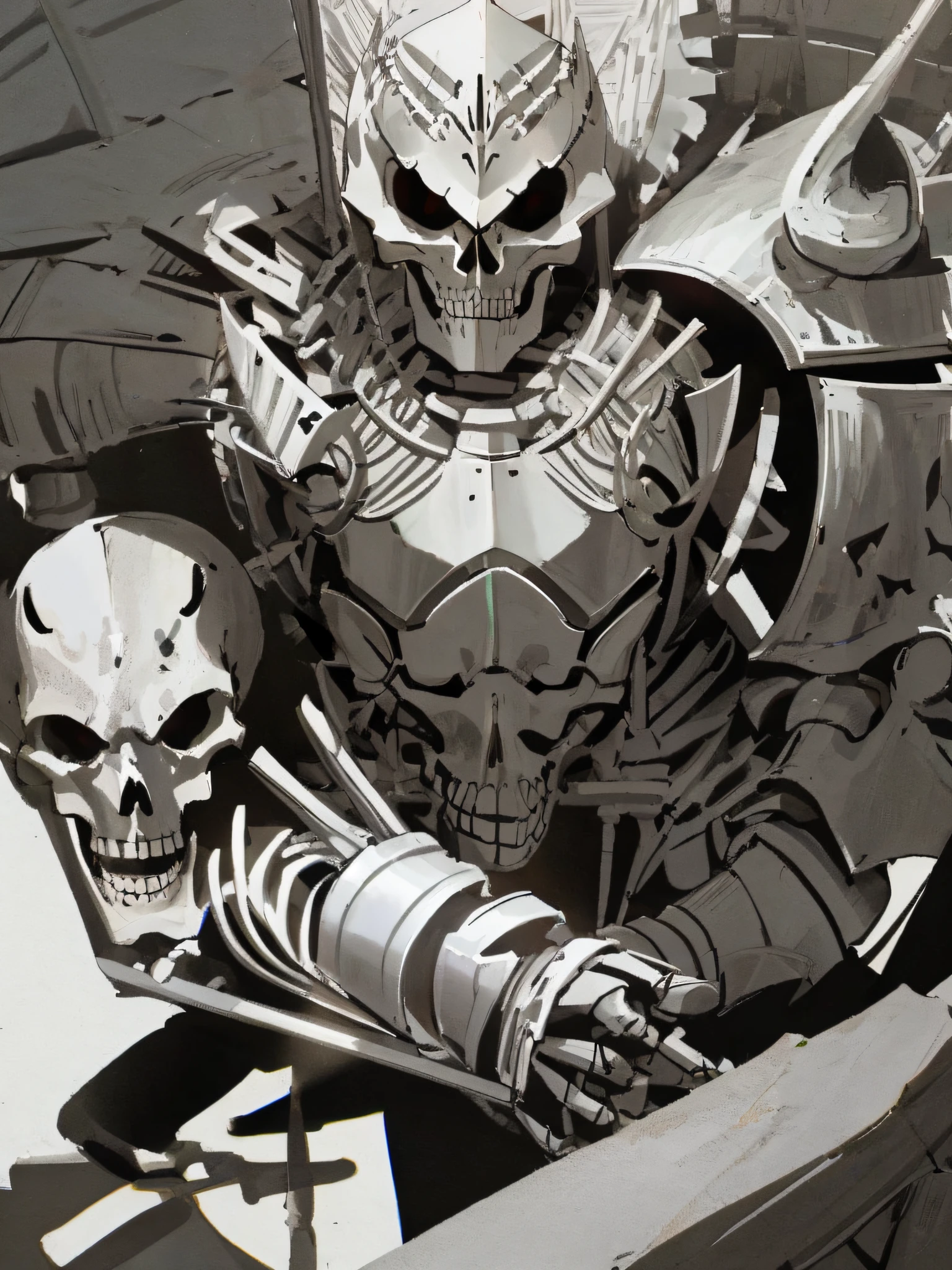 a skeleton warrior with armor