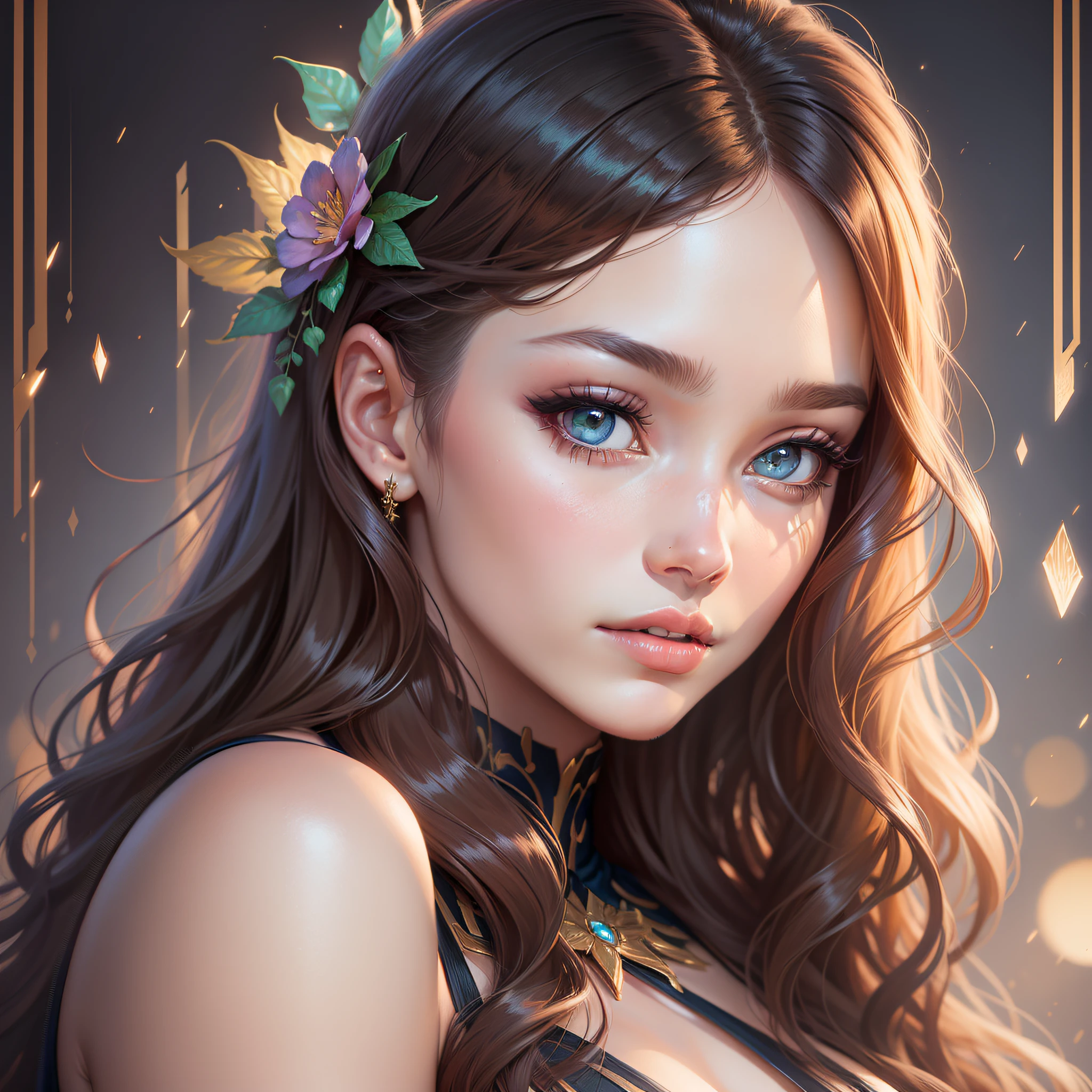 Modern style, realistic shaded perfect face, Best quality, Art by Charlie Bowater, By pre-raphaelite brotherhood, By raffaello sanzio, dramatic character design, Nice shot, Octane render, Trending on unsplash, Teenage girl, Fine details, PhotoHelper, Uplight, 8k, High School Prom Attire, Stunning woman portrait, Portraithelper, Portrait painted in the style of sandro botticelli, instagram, art by loish and magali villeneuve and ross tran, Youthful budding beauty, Prom Photo Shoot, Beautiful, classy, and svelte, a glamorous and cheerful event, surrounded by glitz and glamour, High contrast