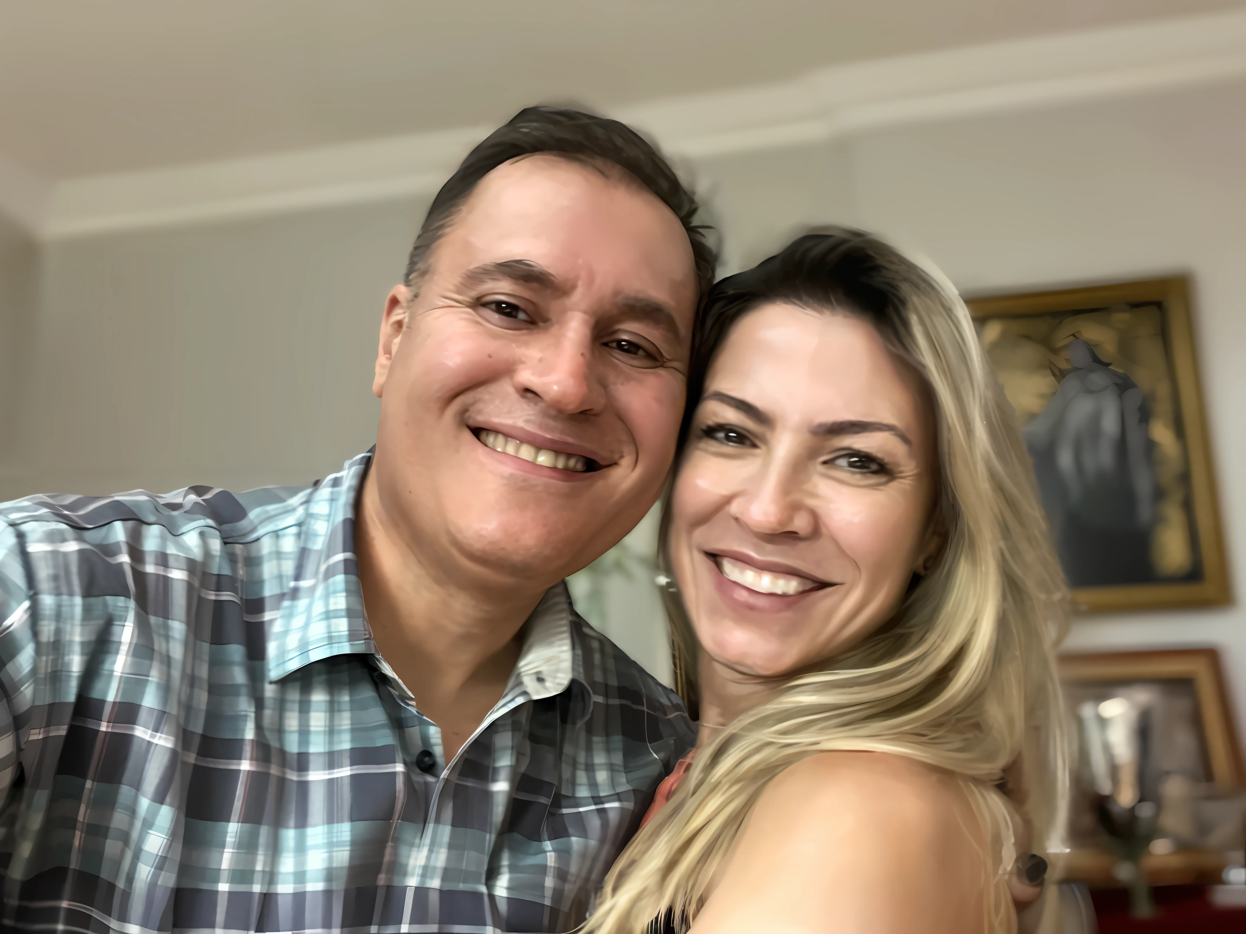smiling couple taking selfie in the living room with photo on the wall, by Nándor Katona, profile picture, david rios ferreira, by Felipe Seade, andrea rocha, by Luis Miranda, happy couple, by Willian Murai, gui guimarães, carmelo blandino, couple, in são paulo, fernanda suarez, by Daniel Lieske, age 95 years old