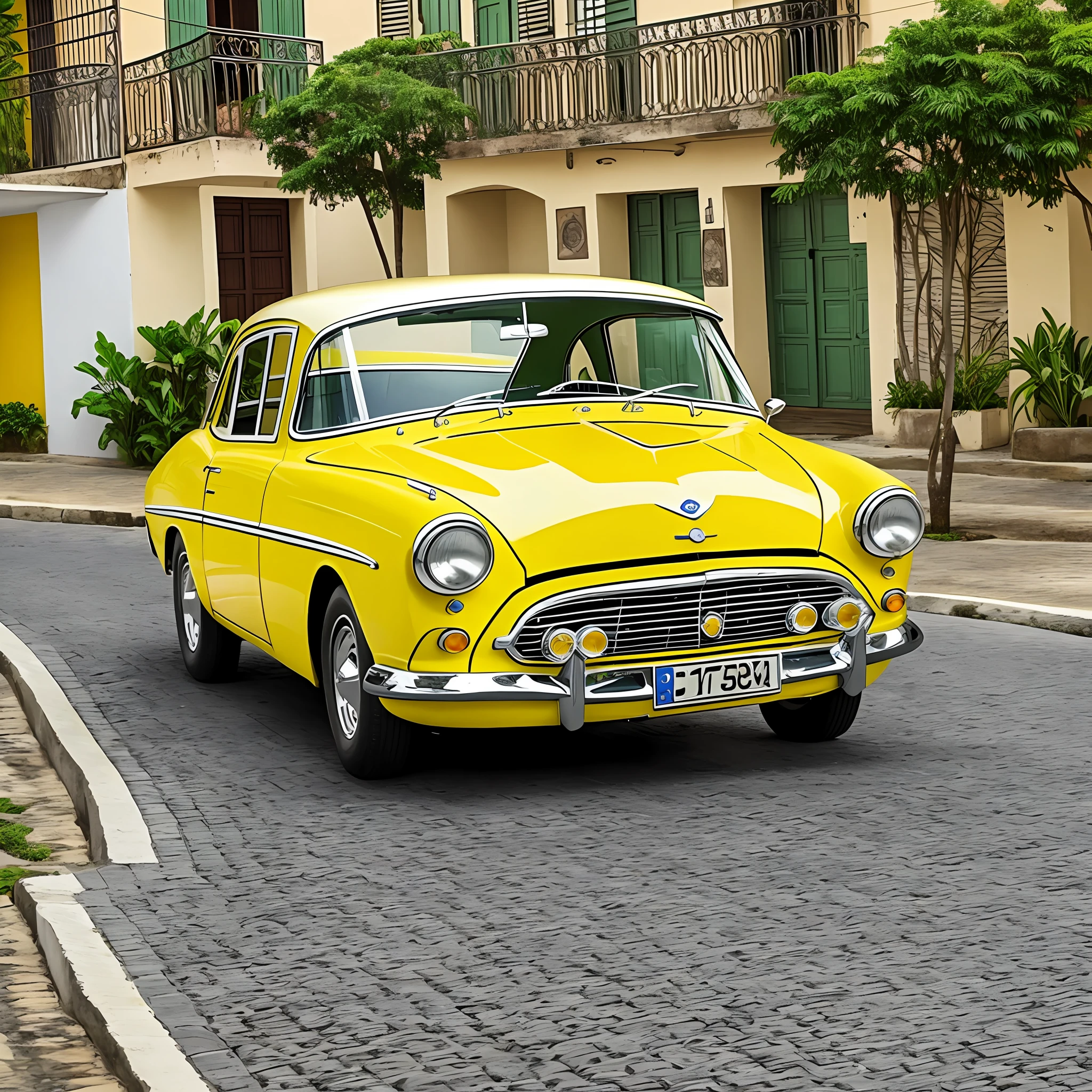 Brazilian classic car and with The colors yellow, blue, green and white --auto --s2