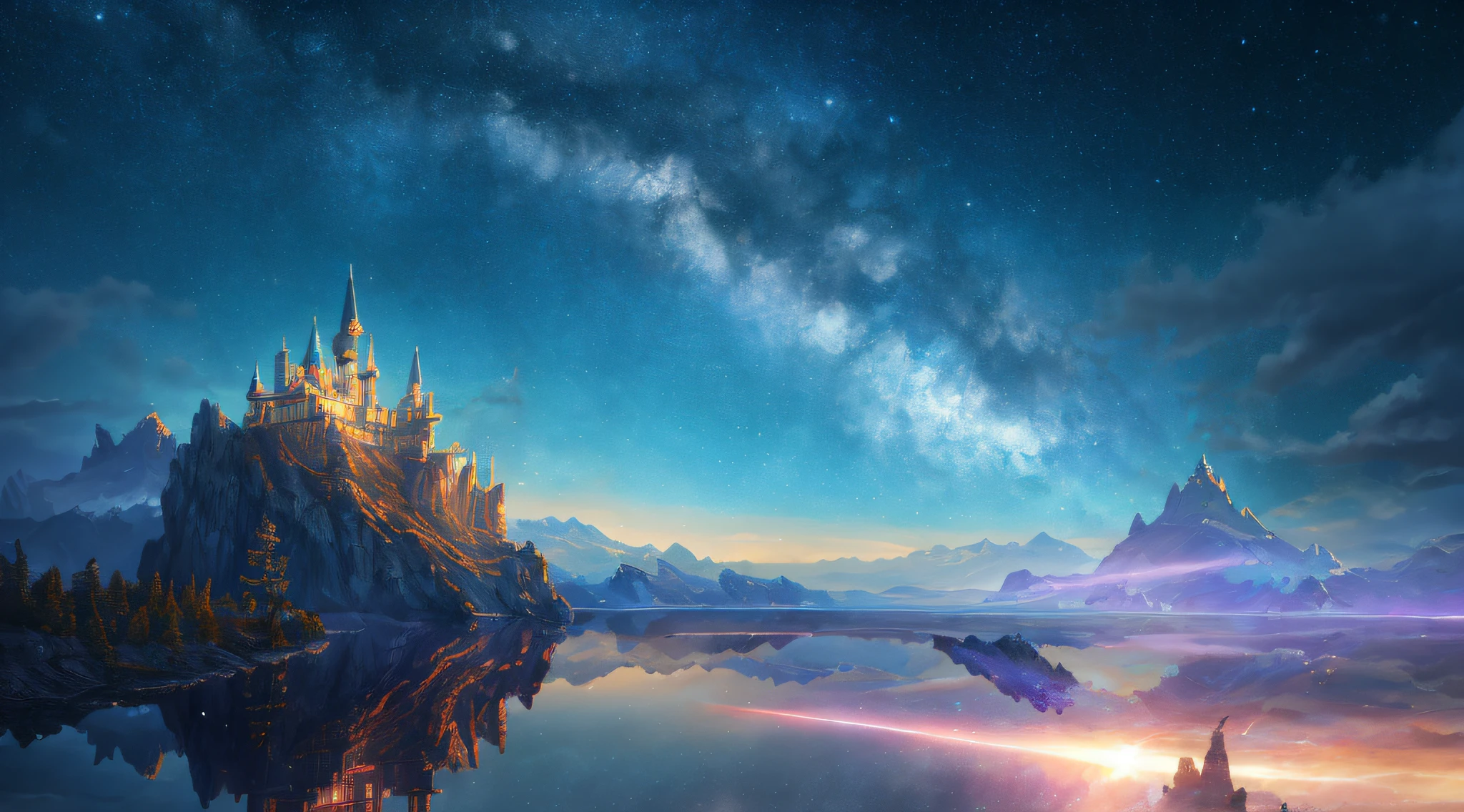 ((masterpiece)), best quality, high quality, ((8k wallpaper of extremely detailed CG unit)), (fantasy),a magical world, castles, tremendous unicorns fly in the sky, huge unicorns, unicorns, magic movie style, harry potter movie style, visualization on the highest mountain, Mono Lake, 3D digital paintings, award-winning photography, Bokeh, depth of field, HDR, flower, chromatic aberration, Photorealistic, extremely detailed, trend in artstation, trend in CGsociety, intricate, high detail, dramatic, art in the middle of the journey