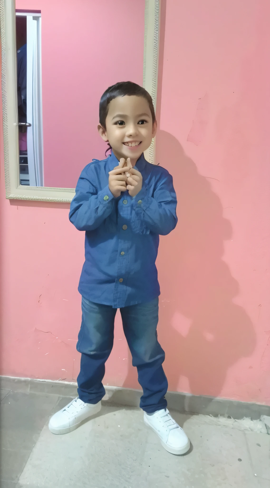 There's a boy standing in front