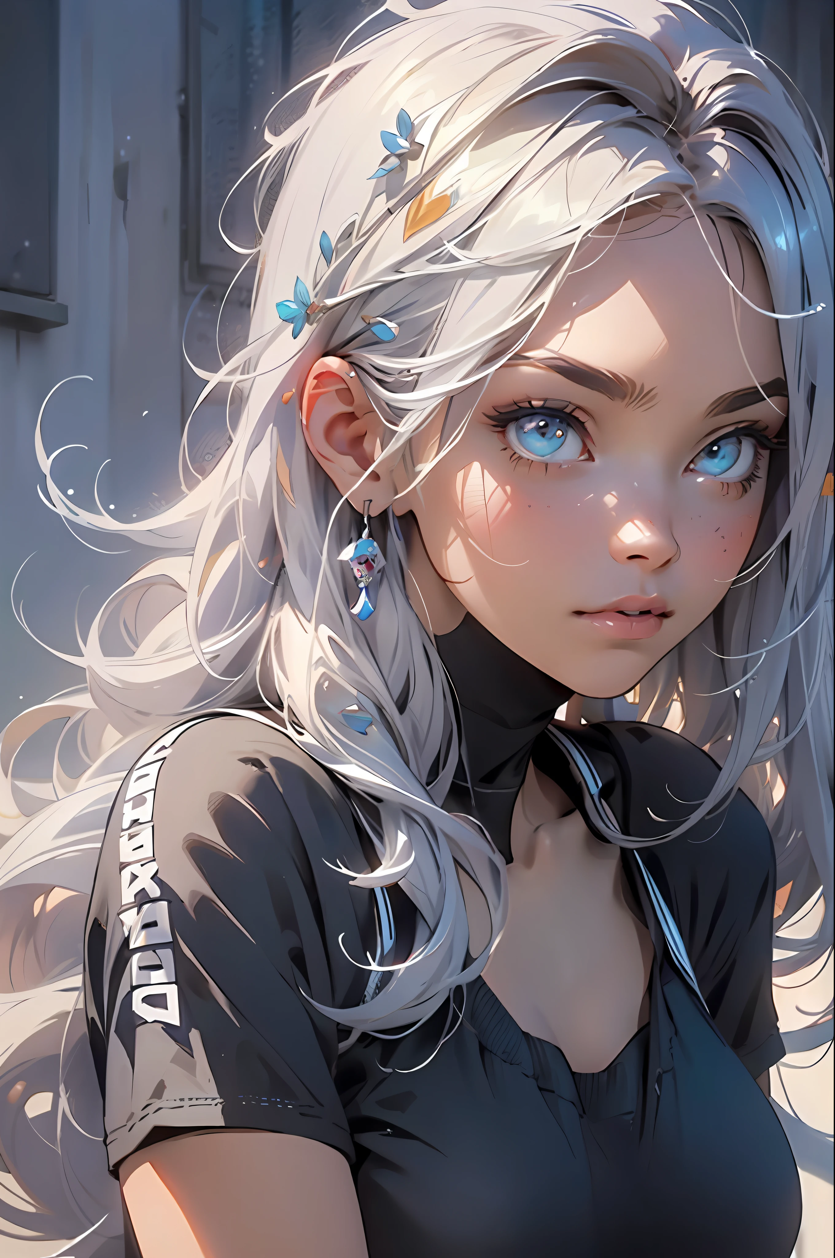 ((perfect whole body)), melancholy lighting, quiet, calm, brightness, masterpiece, best quality, 1girl, (JinxLol:1.2), (ultra photorealistic:1.3), (masterpiece:1.4), best quality, ((realistic)), high quality, ultra detailed, ((real image)), ((realistic skin)), ((realistic face)),(illustration:1.05), (beautiful:1.05), (beautiful detailed eyes:1.05), (cinematic light:1.1), RED in the detacks, perfect whole body, slender silhouette, thin, small breasts, thick thighs, black and blue clothing, white sneakers