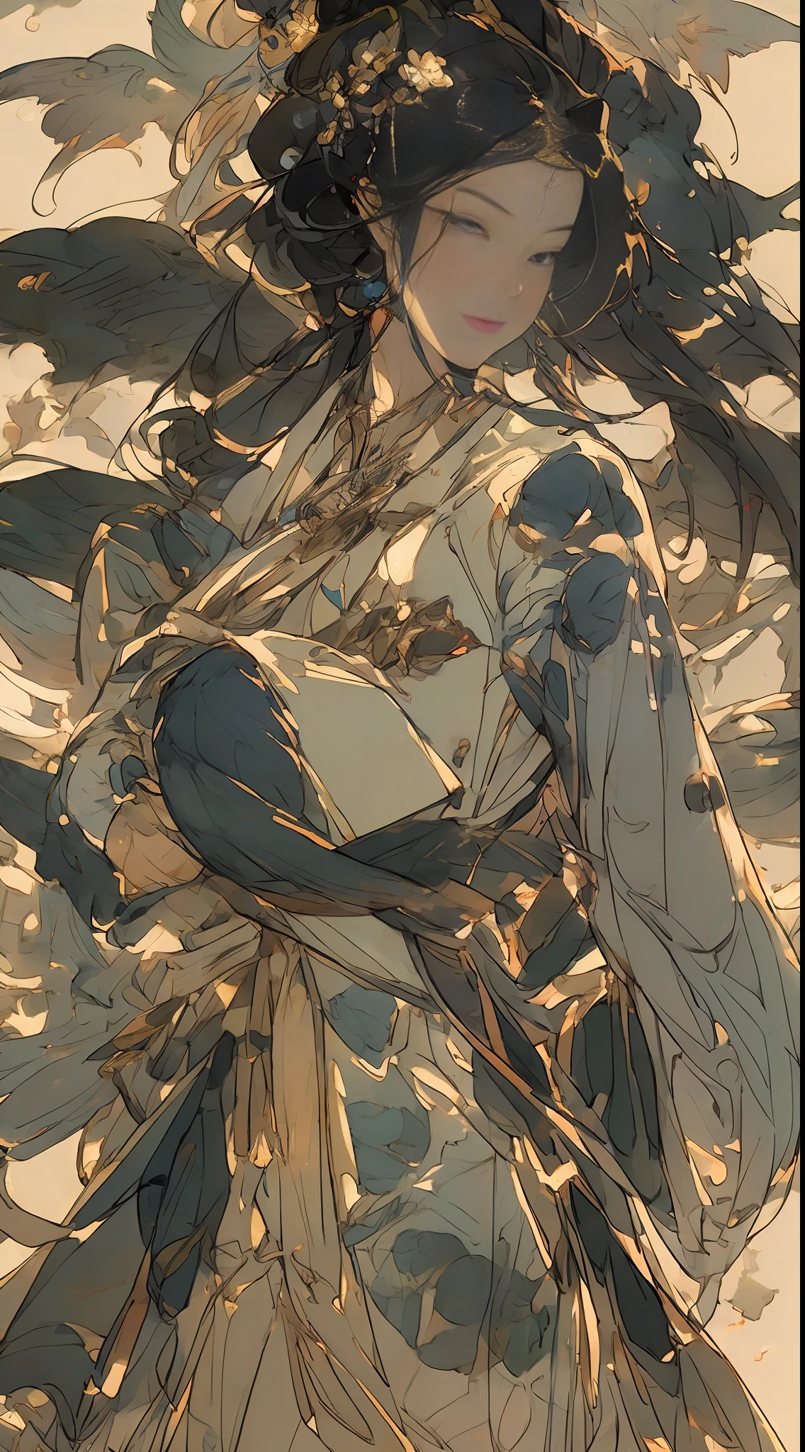 chinese,handsome man bursting shirt,abs, in the style of tranquil gardenscapes, romantic manga, i can't believe how beautiful this is, wavy resin sheets, delicate shading, heavy shading, dreamy and romantic --ar 3:4 --style expressive --auto --s2