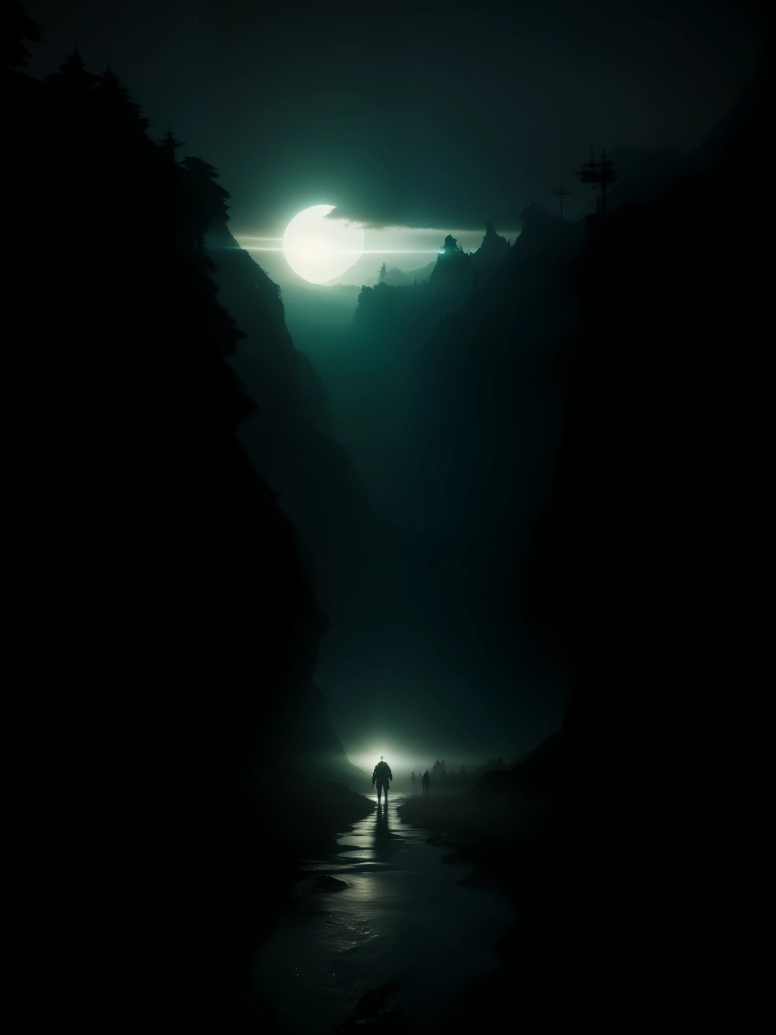 Huge monster scene, hyper realistic, trending on artstation, high quality, backlit, HD quality, 8k, featured on artstation in the style of ruan jia and dan mumford, studio ghibli, masterpiece, sharp focus, 8k resolution, cinematic, octane render, unreal engine 5 render, (a pinhole photo:1.1), dark theme