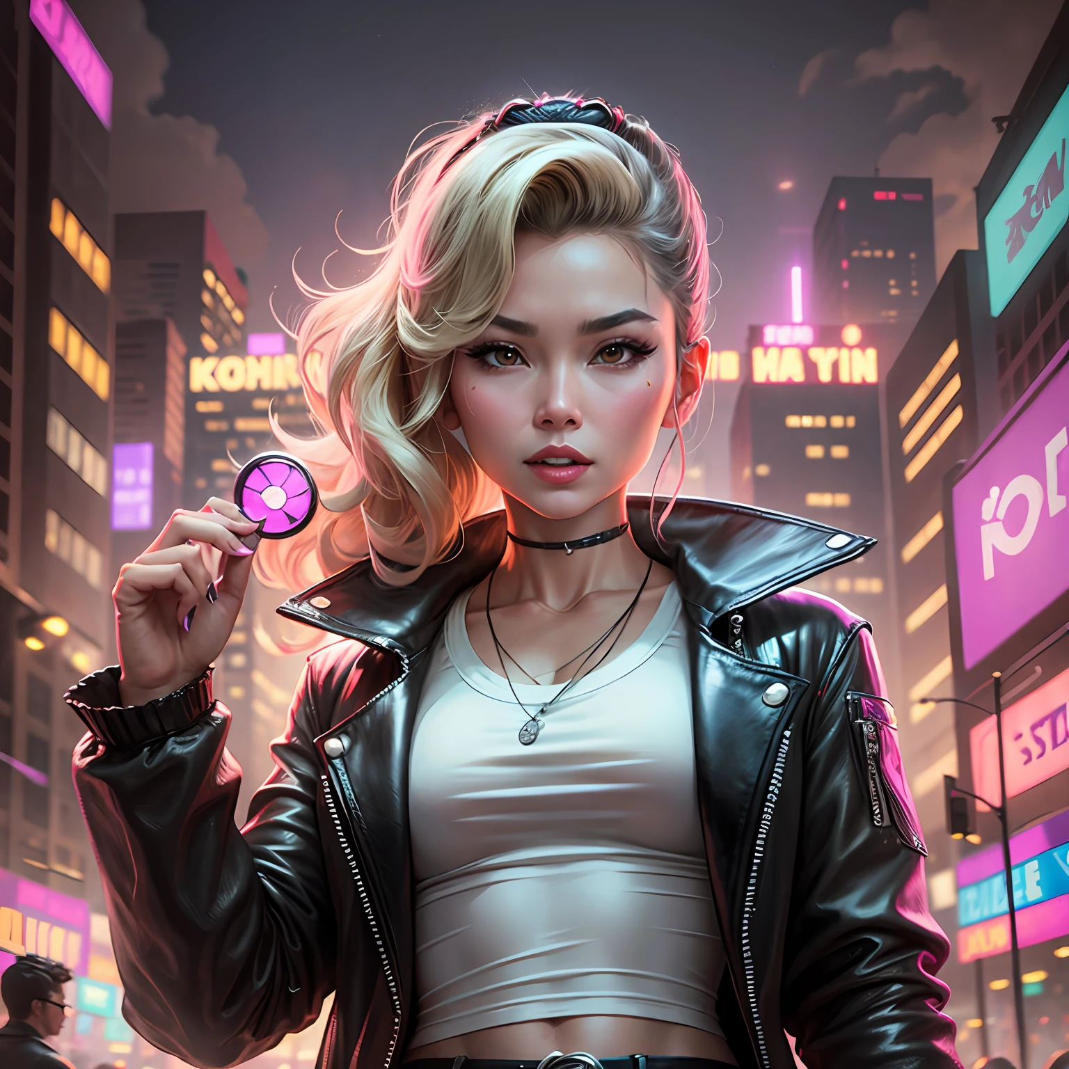 Portrait of Olivia Newton Jhom in the movie Grease, movie scene, cyberpunk --auto --s2