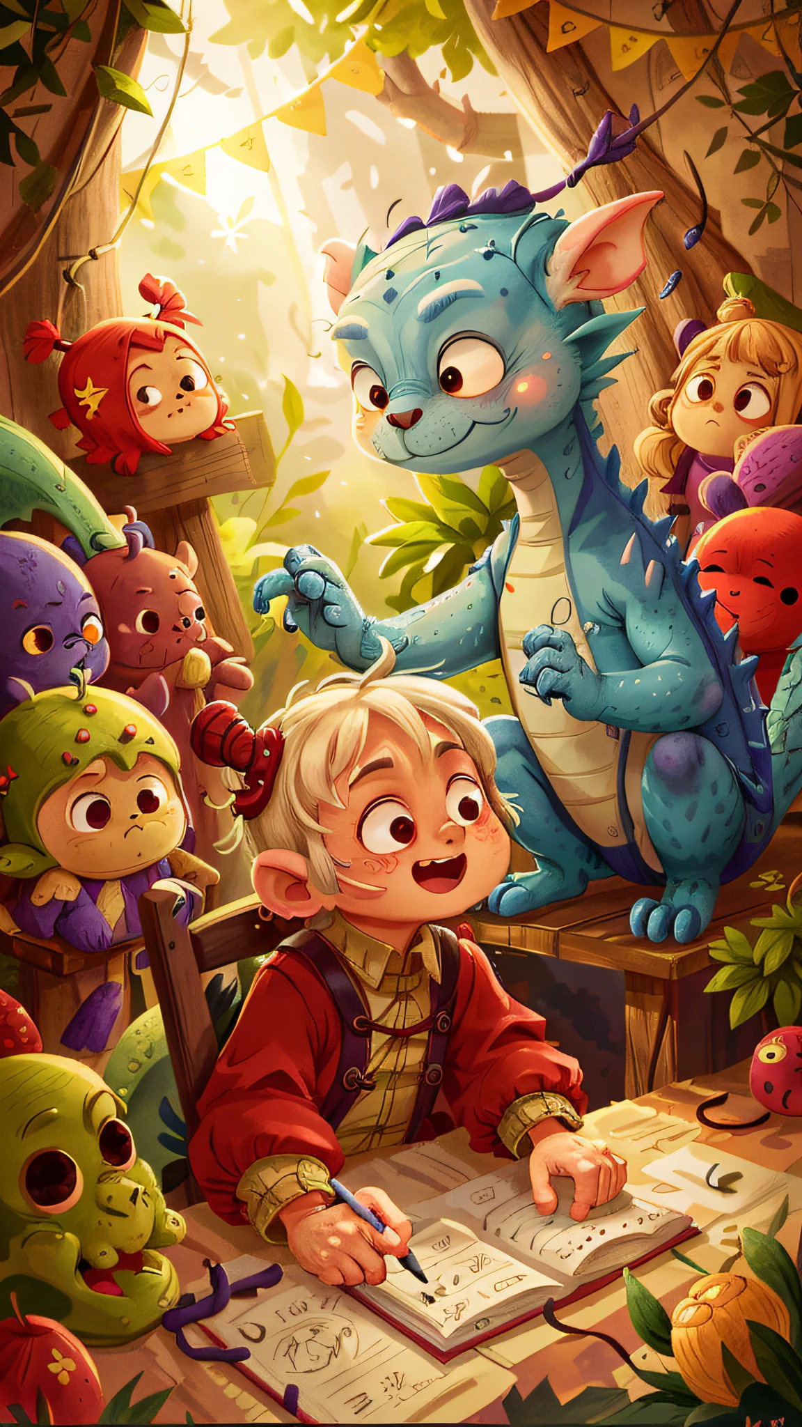 Very old woman, little happy dragon flying over her head, perfect quality, clear focus (clutter - home: 0.8), (masterpiece: 1.2) (realistic: 1.2) (bokeh) (best quality) (detailed skin: 1.3) (intricate details) (8K) (detail eyes) (sharp focus), (happy)