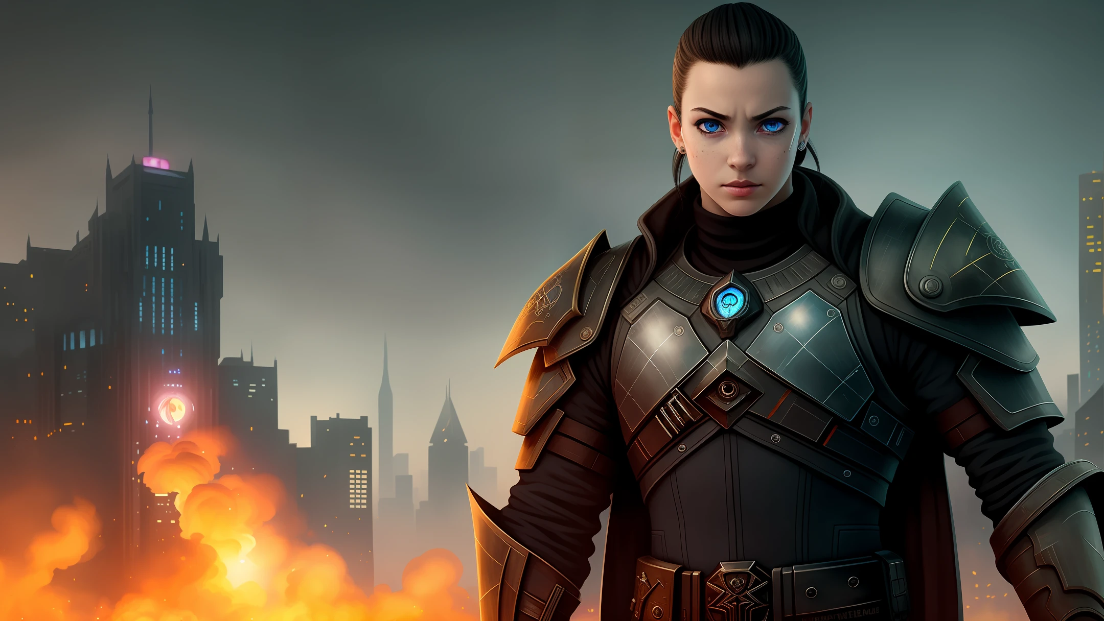 ((best quality)), ((masterpiece)), ((realistic)), (detailed), portrait, close-up, young fantasy wizard, freckles, grey eyes, wearing blue robes, highly detailed skin, looking at the viewer , cyberpunk art, stunning gradient colors, no watermark signature, detailed background, city, alley, dark alley, closed mouth, insanely detailed, , ((masterpiece)), absurdities, HDR earrings, dirty face (deformed iris, deformed pupils, bad, semi-realistic eyes:1.4) (bad-image-v2-39000, bad_prompt_version2, bad-hands-5, EasyNegative, NG_DeepNegative_V1_4T, bad-artist-anime:0.7),(worst quality, low quality:1.3), (depth of field, blurry:1.2), (grayscale, monochrome:1.1), nose, cropped, low resolution, text, jpeg artifacts, signature, watermark, username, blurry, artist name, trademark, watermark, title, (tanned, muscular, loli, petite, child, child, small children, chibi, character sd:1.1) --auto --s2
