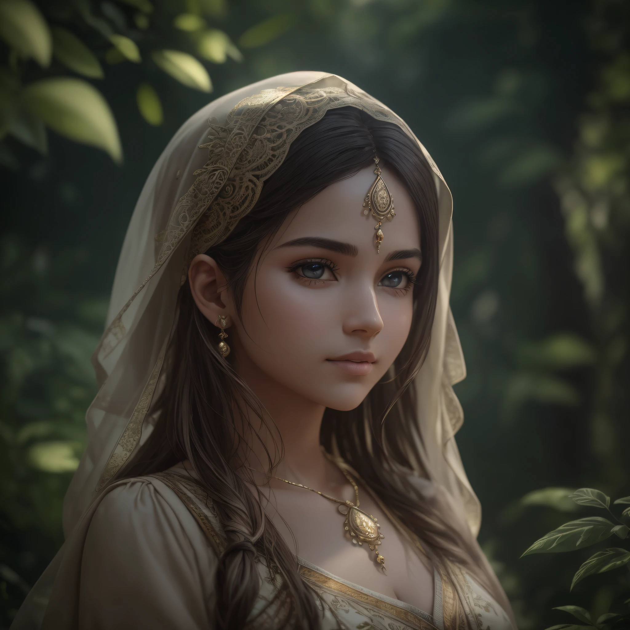 portrait of Indian village woman at a gathering in the forests of Himachal Pradesh, Cinematic, Photoshoot, Shot on 25mm lens, Depth of Field, Tilt Blur, Shutter Speed 1/1000, F/22, White Balance, 32k, Super-Resolution, Pro Photo RGB, Half rear Lighting, Backlight, Dramatic Lighting, Incandescent, Soft Lighting, Volumetric, Conte-Jour, Global Illumination, Screen Space Global Illumination, Scattering, Shadows, Rough, Shimmering, Lumen Reflections, Screen Space Reflections, Diffraction Grading, Chromatic Aberration, GB Displacement, Scan Lines, Ambient Occlusion, Anti-Aliasing, FKAA, TXAA, RTX, SSAO, OpenGL-Shader’s, Post Processing, Post-Production, Cell Shading, Tone Mapping, CGI, VFX, SFX, insanely detailed and intricate, hyper maximalist, elegant, dynamic pose, photography, volumetric, ultra-detailed, intricate details, super detailed, ambient –uplight –v 4 –q 2 --auto --s2