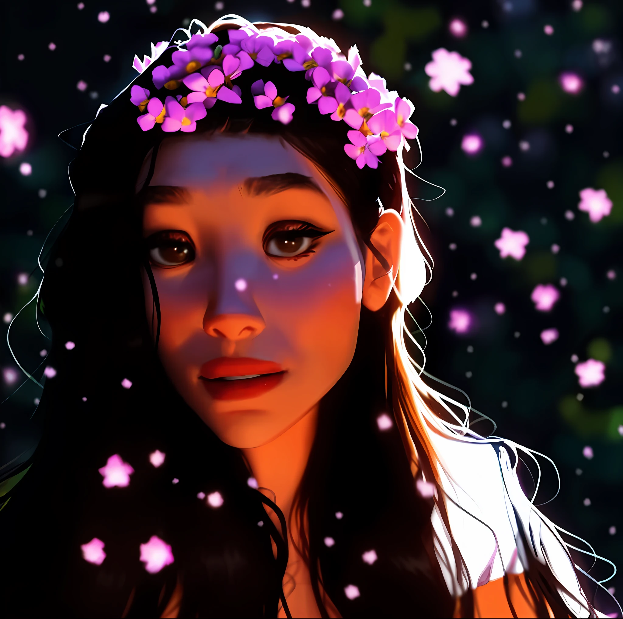 arafed woman with a flower crown on her head, alanis guillen, ayahausca, violet myers, very very low quality picture, profile image, avatar image, headshot profile picture, 18 years old, profile picture, very very low quality, taken in the early 2020s, photo taken in 2 0 2 0, very low quality