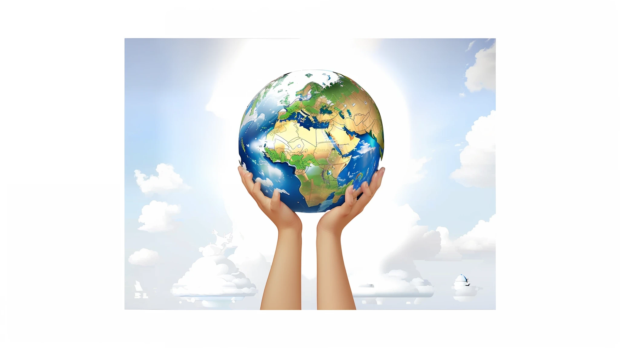 Masterpiece, best quality, (very detailed CG unified wallpaper 8k) (best quality), (best illustration), (best shade) Bright colors, jungle, water, natural beauty, oasis of tranquility, cherry blossoms, blue sky Ray tracing, super detailed, antique porcelain, jade, starry sky, someone holding a globe in their hands against a blue sky, holding the earth, holding a planet, holding the miniature earth in his hands, is holding a tiny planet earth, gently caressing the earth, with the earth, holding a miniature earth, globe on top, by Kurt Roesch, our planet, big globe, photo portlet, mother earth, earth out, the earth --auto --v6 --s2