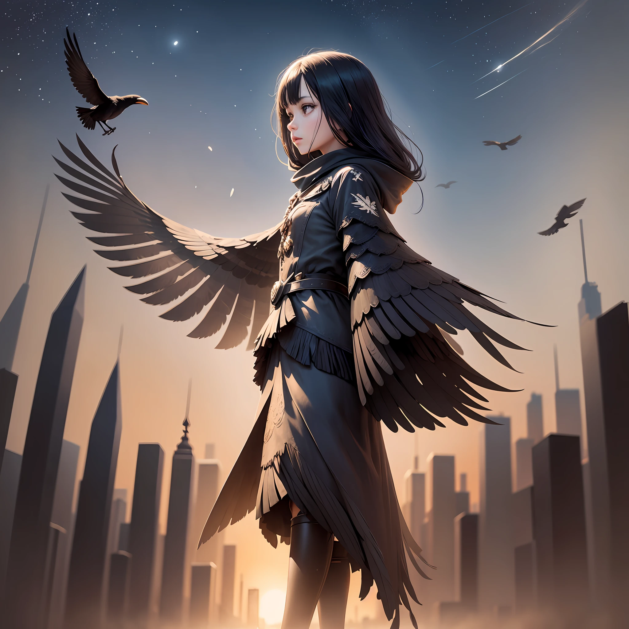 millions of crows in the sky