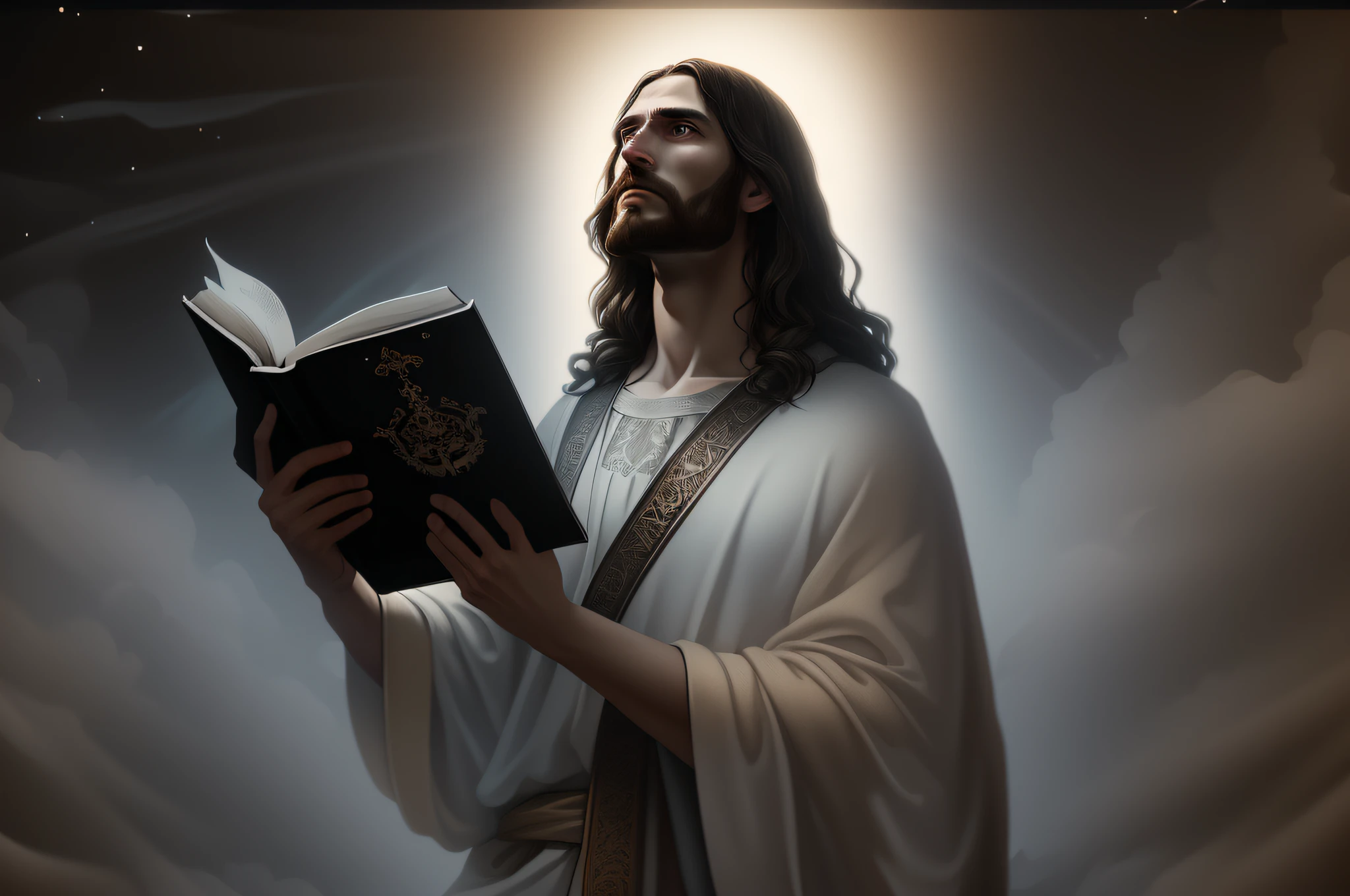 JESUS CHRIST DARK PHOTO: realistic epic, soft cinematic portrait, adobe lightroom, photographic lab, highly detailed, faded, (neutral colors: 1.2), (hdr: 1.4) , (soft colors:1.2), hyperdetailed, (artstation:1.4), cinematic, warm lights, dramatic light, (intricate details:1.1), complex background, (rutkowski:0.66), (blue and orange:0.4)