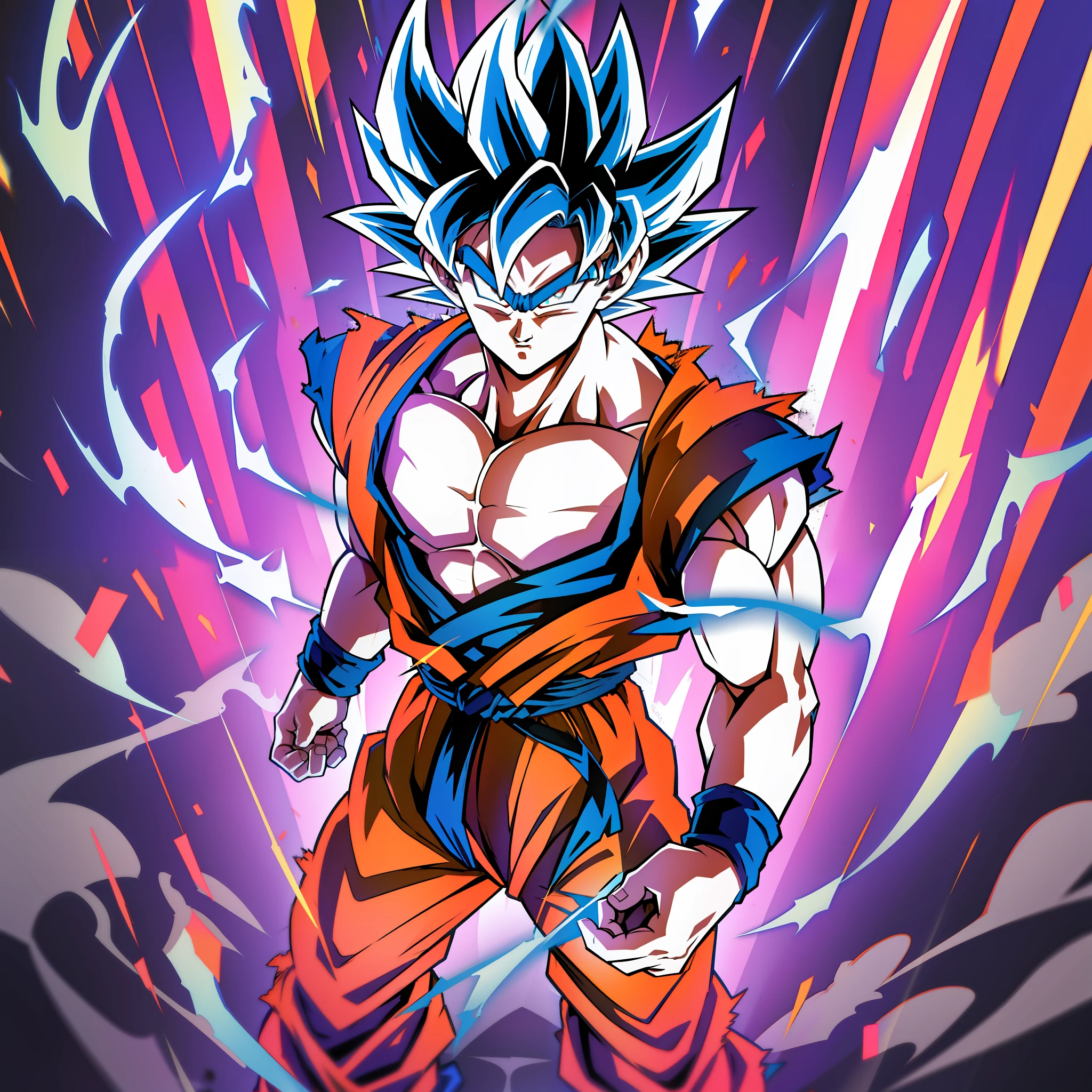 (1 man, solo)[(Goku:1.5) from dragon ball super],Ultra Instinct