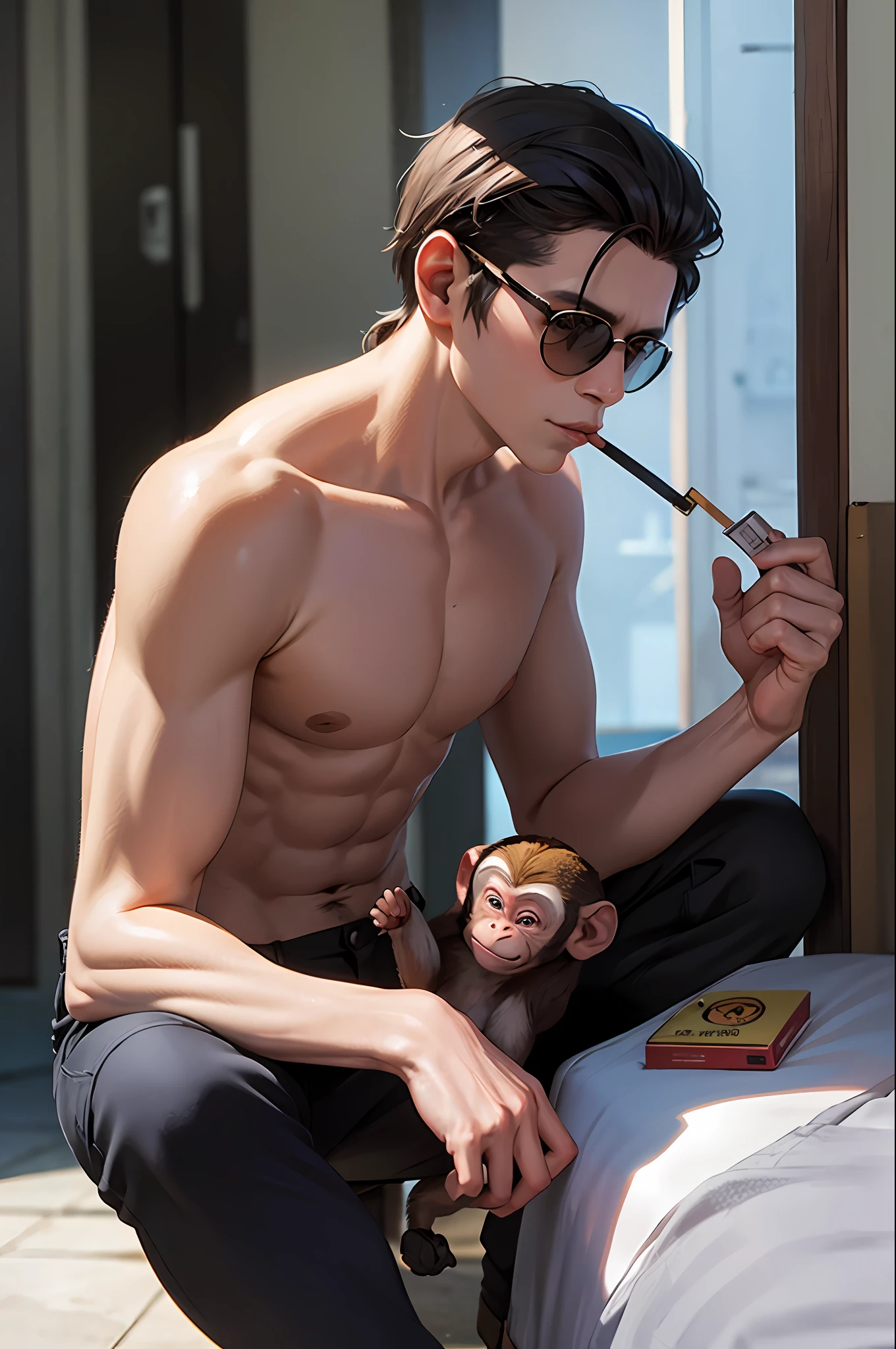 Monkey smoking