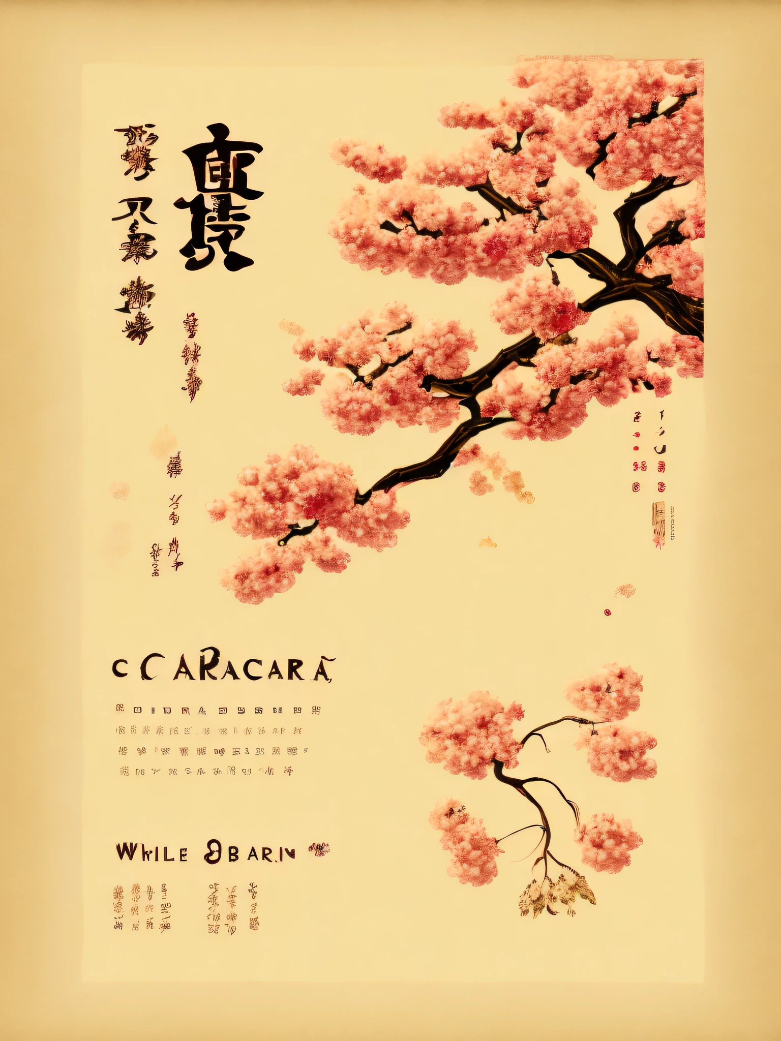 cherry tree with tsurus on the left side, background with very clear gradient, with the following text: "While in the Land of the Rising Sun the 58 will have already arrived, here we warm up. Then come to bask in joy and gratitude for life. Arigato! Day 05.08.23 From 13h30 Chácara Flora / Itu Japanese Menu", put the following notice at the end: "Individual Invitation"
