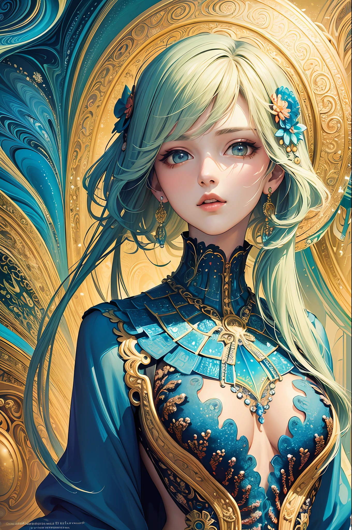 (masterpiece, top quality, best quality, official art, beautiful and aesthetic:1.2), (1girl), extreme detailed,(fractal art:1.3),colorful,highest detailed