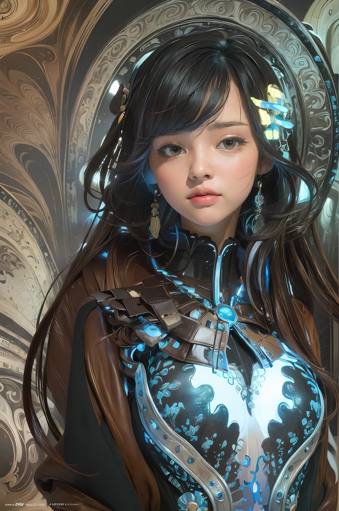 (
(8k:1.27), best quality, masterpiece, ultra highres:1.2) Photo of Pretty Japanese woman
(beautiful:1.1) (sci-fi warrior woman:1.1) space soldier, (beanie:1.61) (leather jacket:1.21) intricate elegant, fantasy, detailed, ometric by greg rutkowski and alphonse mucha, gradient lighting
