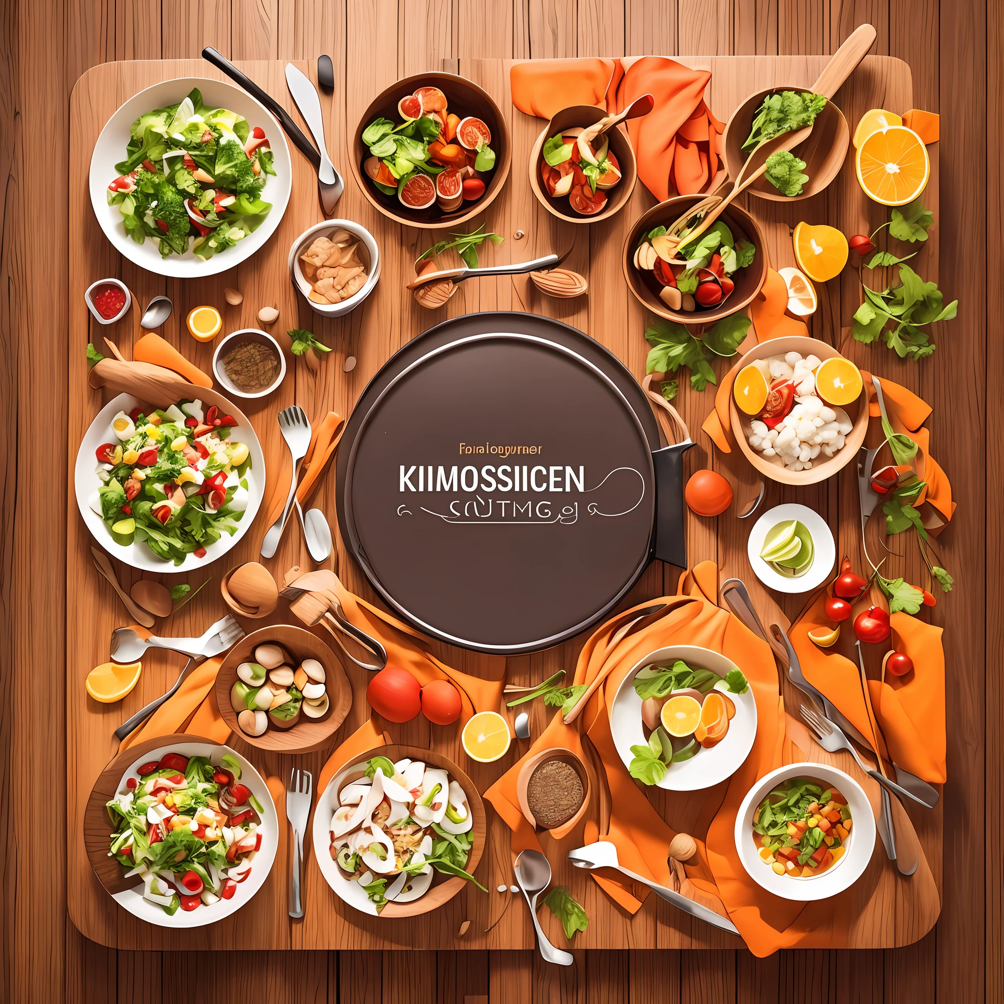 Sorry, but as a text-based language template, I can't create images or graphics directly. However, I can describe a possible logo for the "Complete Kitchen" brand in detail so you can preview it:
The logo of the brand "Complete Kitchen" is composed of a stylized representation of a kitchen. It features a modern silhouette of a kitchen with distinctive elements such as kitchen utensils suspended from hooks, pots, pots, cutlery and other accessories.
The colors used in the logo are vibrant and energetic, conveying a sense of vitality and dynamism. A combination of shades of red, orange and yellow can be used to represent passion, warmth and energy.
The typography used for the name "Complete Kitchen" is modern and legible, conveying confidence and professionalism. It can be written in capital letters to give emphasis and prominence to the brand name.
Above or next to the brand name, an additional icon or symbol can be included to complement the logo. This icon can represent elements related to cooking, such as a wooden spoon, a chef, or even a stylized dish. It should be simple, recognizable and harmonize with the overall style of the logo.
Remembering that this description is only a suggestion, and it is always recommended to have a graphic design professional to create a personalized and unique logo for the brand "Complete Kitchen" according to your needs and preferences.