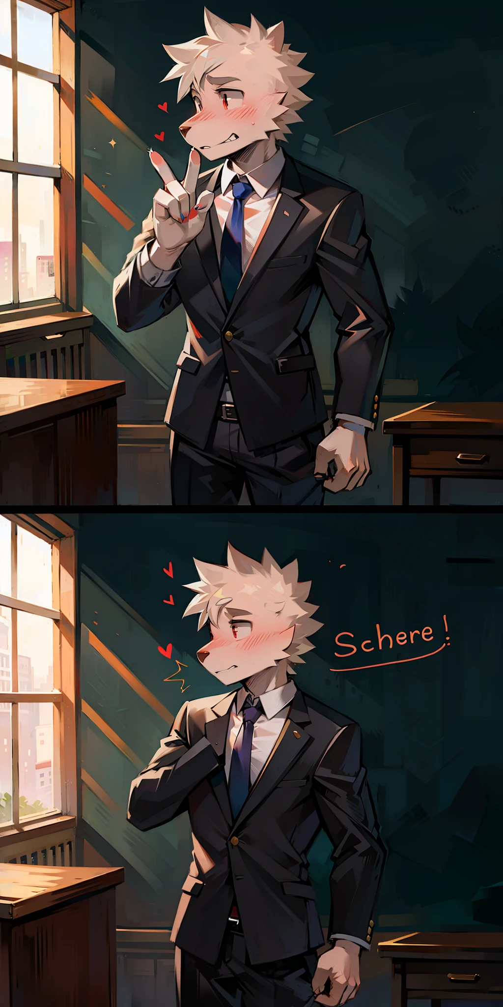 A man teacher, shy, teaching