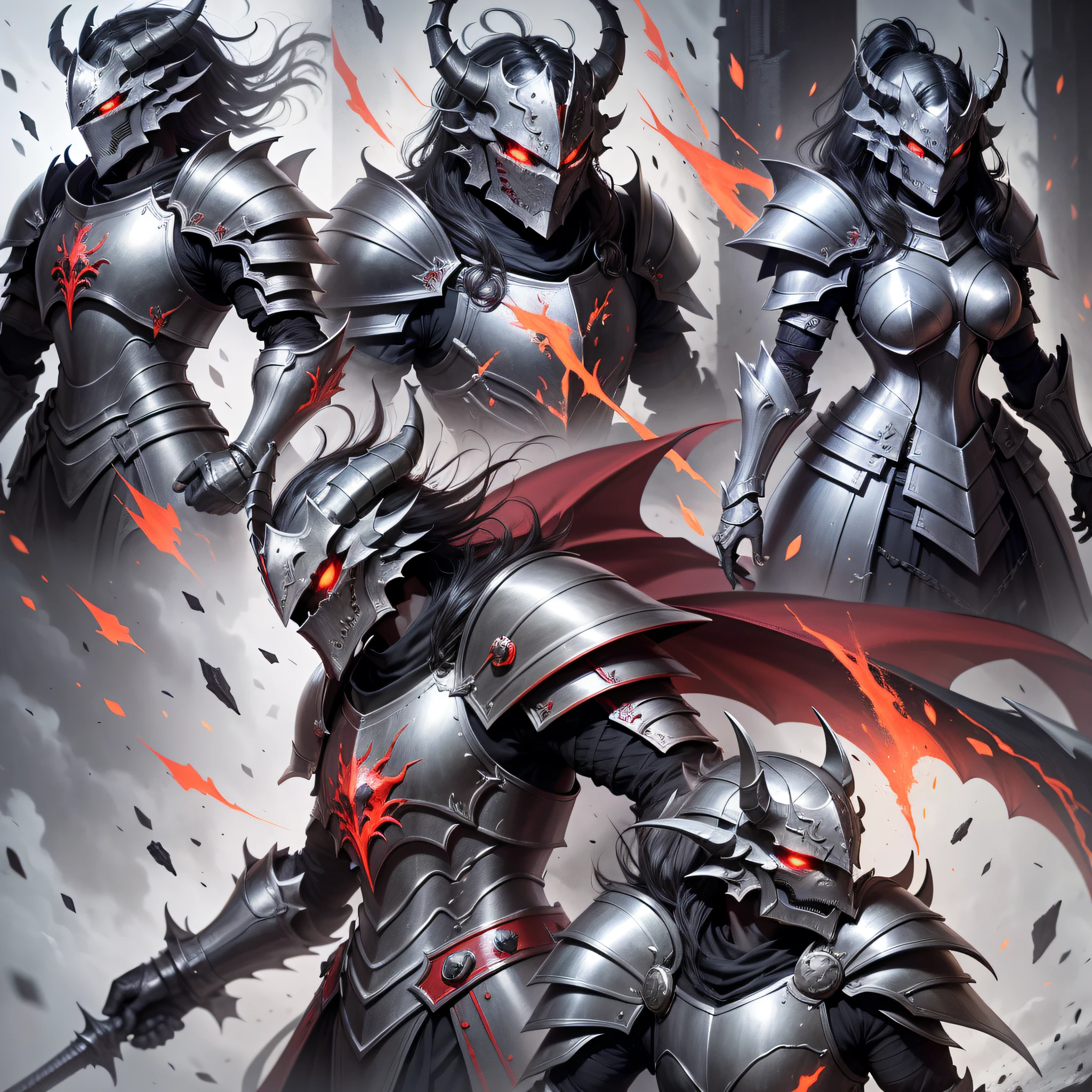 Arafed knight with red eyes and a black armor, dragon knight, demonic armor, demon dragon inspired armor, draconian looking armor, evil knight, dragon armor, dragon inspired armor, red demon armor, ancient dragon full plate armor, shadow armor, epic fantasy digital art style, dark armor, black and red armor, blood knight, fantasy inspired dragon armor,  Deep darkness