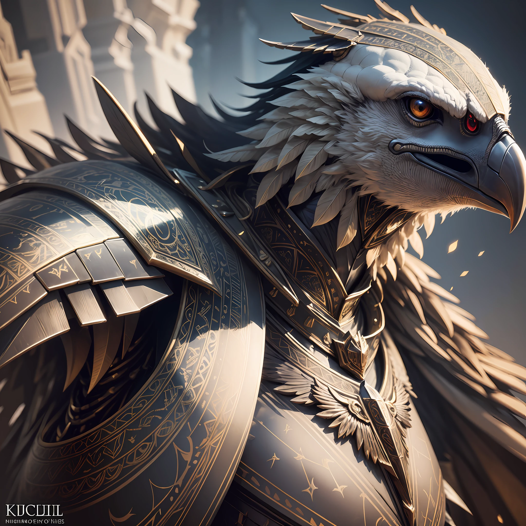 Majestic anthropomorphic Vulture Knight, portrait, finely detailed armorcinematiclighting, intricate metal filigree desiqn, 4k, 8kunreal engineoctane render --auto --s2