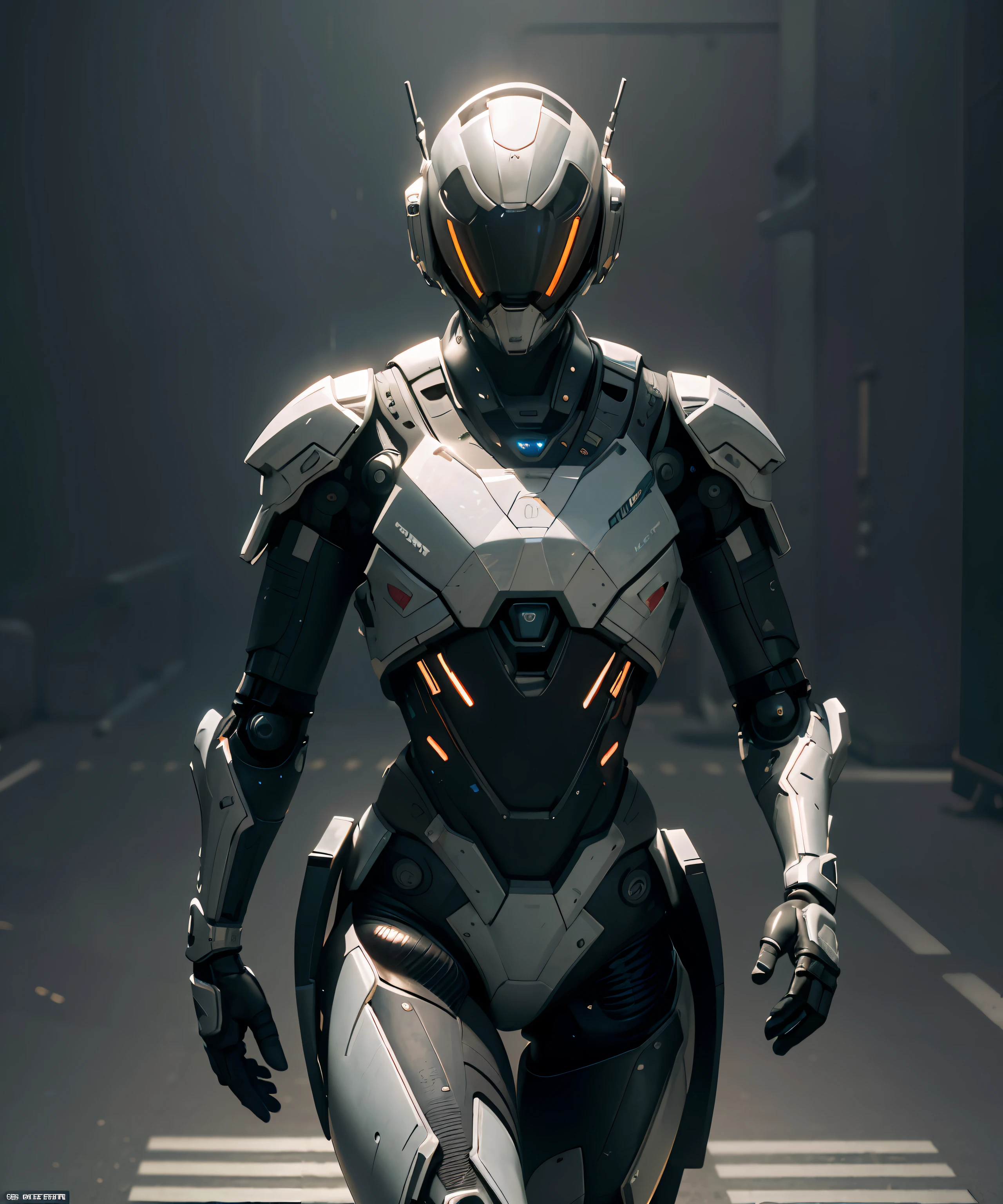 official art, unity 8k wallpaper, ultra detailed, aesthetic, masterpiece, best quality, hyperrealistic and intricate detail, portrait of a military nousr robot, warframe, full robot helmet, character design, detailed helmet, in the style of dieter rams and boston dynamics, robot, highly detailed, intricate details, symmetrical, digital 3d, hard surface, real-time, vfx, volumetric lighting, ambient light, ultra hd, hdr, depth of field, macro shot