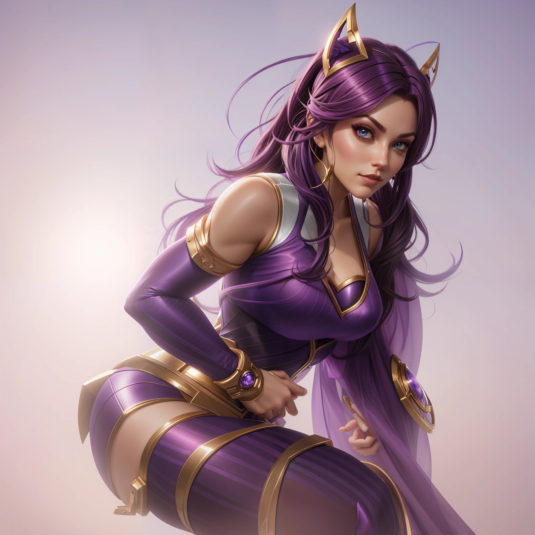 a close up of a woman in a purple outfit posing, graphic artist artgerm, extremely detailed artgerm, artgerm lau, style artgerm, artgerm style, samira from league of legends, artgerm detailed, ig model | artgerm, artgerm jsc, in the style artgerm, artgerm portrait