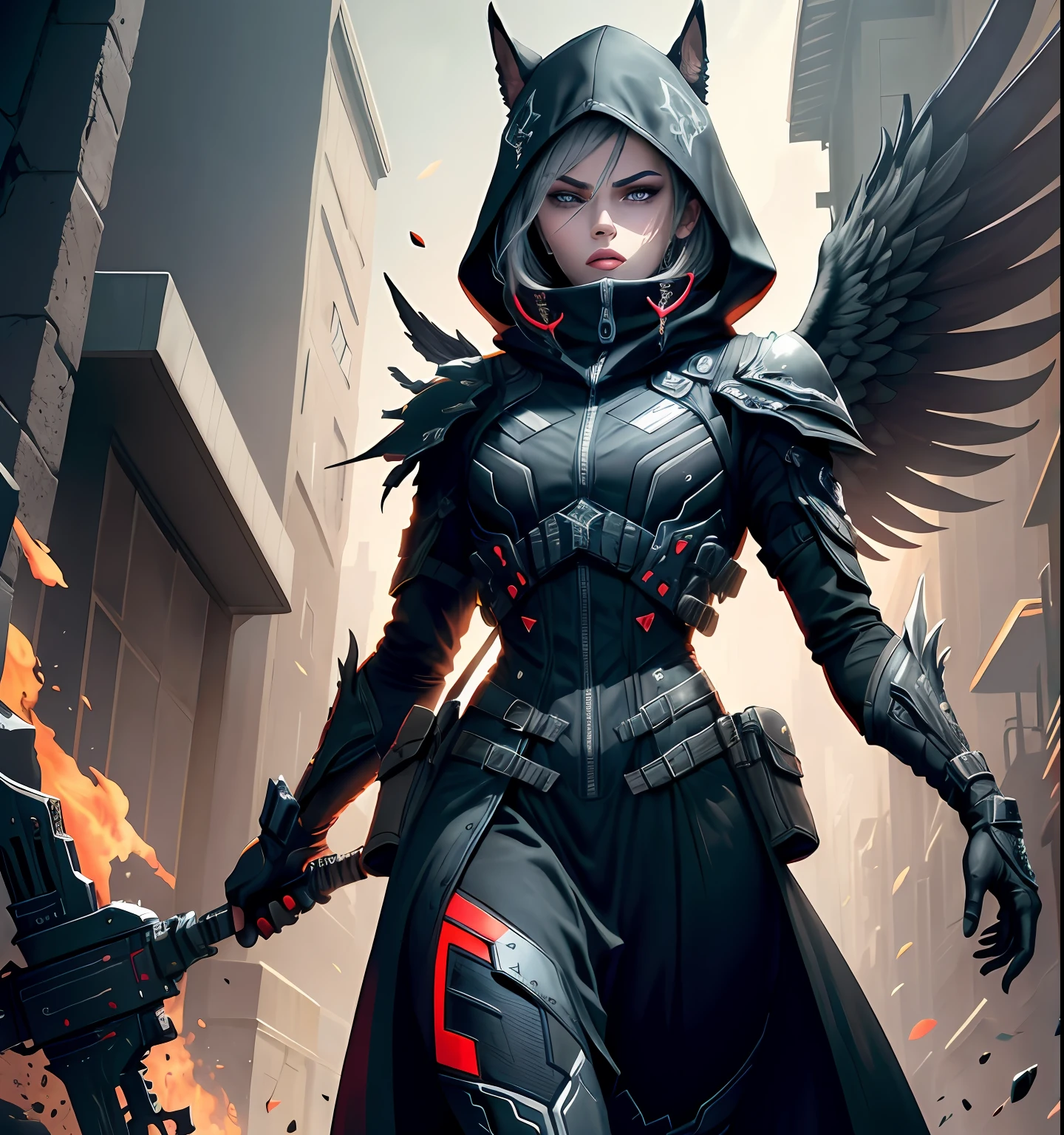 Striking claws to the right in a card